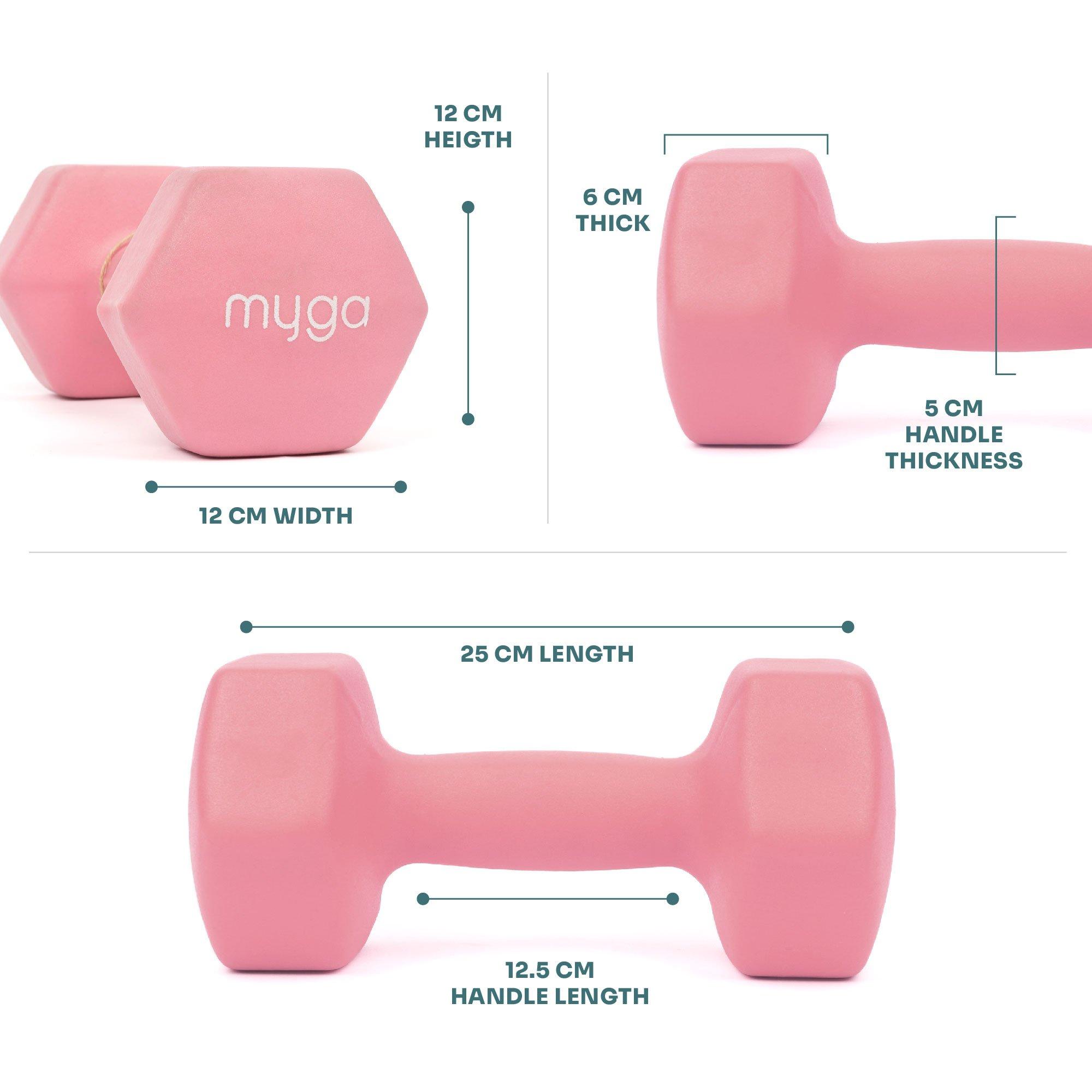 Pink - Myga - Myga Hex Dumbbells - 5