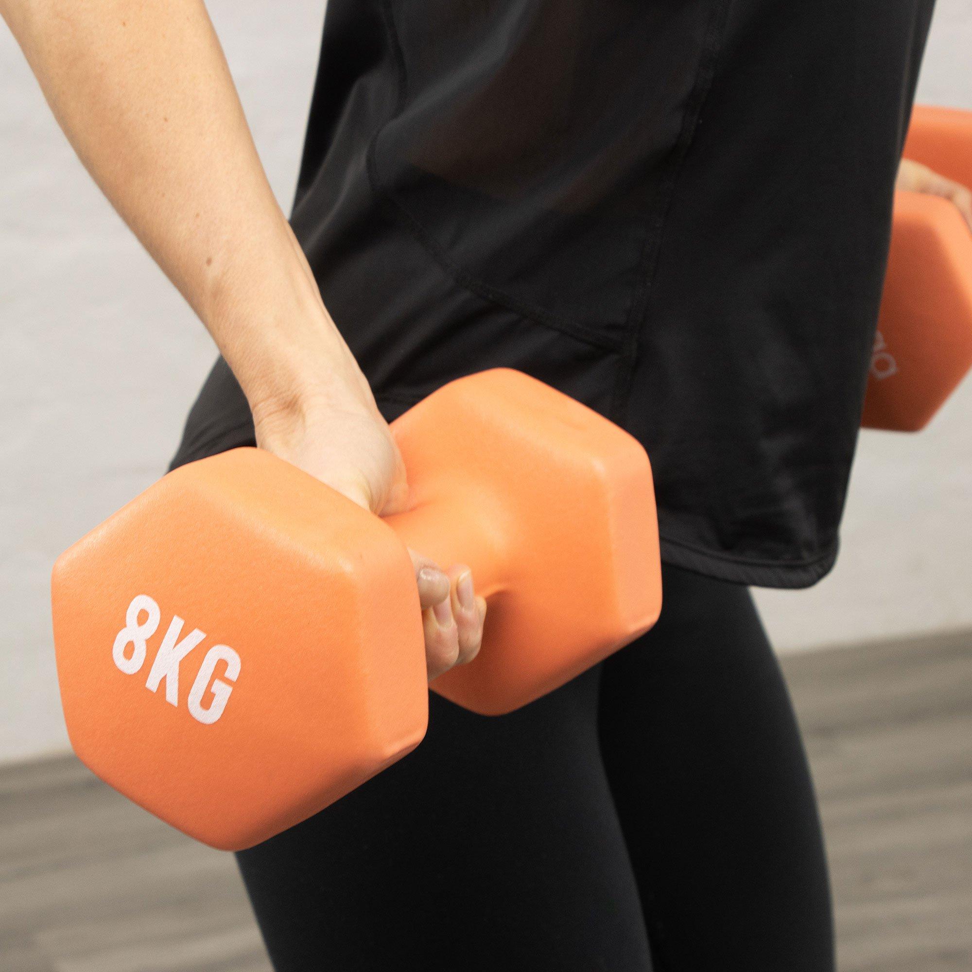 Orange - Myga - Myga Hex Dumbbells - 2