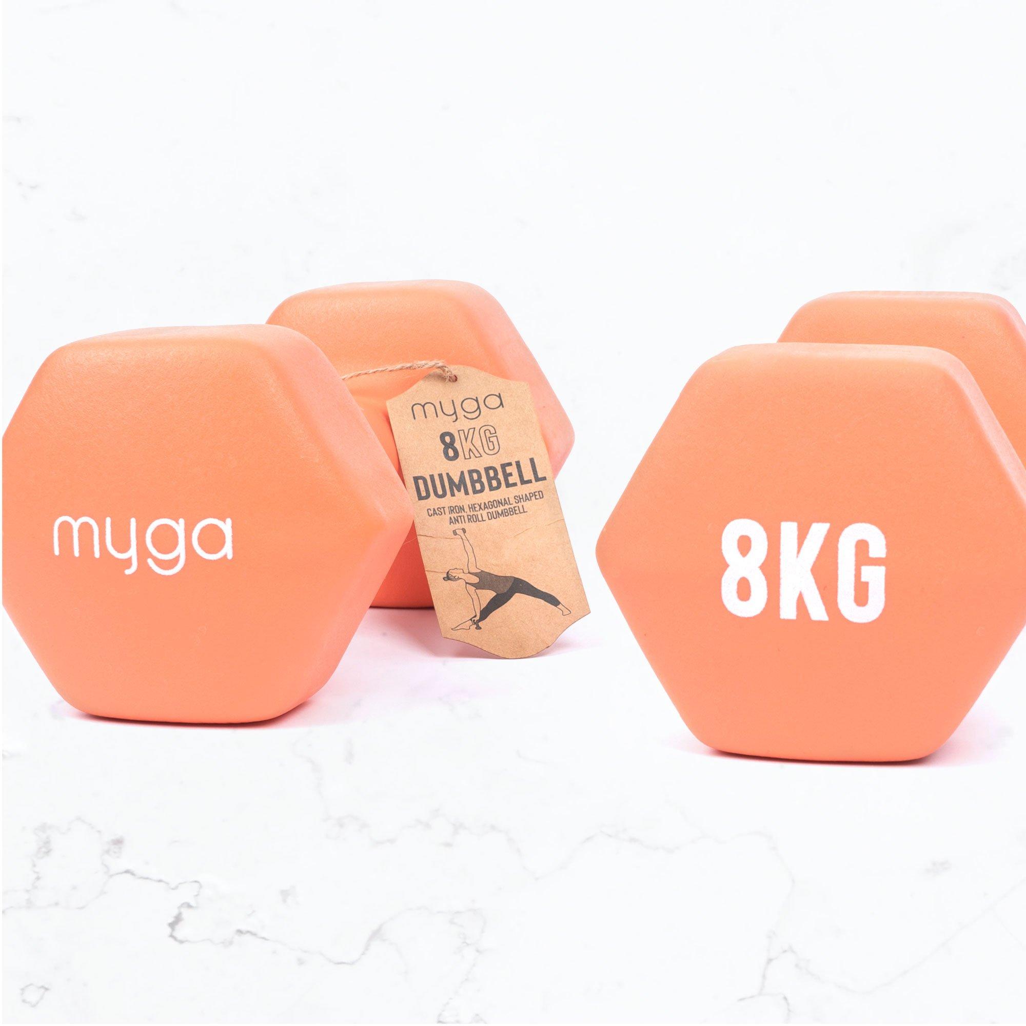 Orange - Myga - Myga Hex Dumbbells - 4