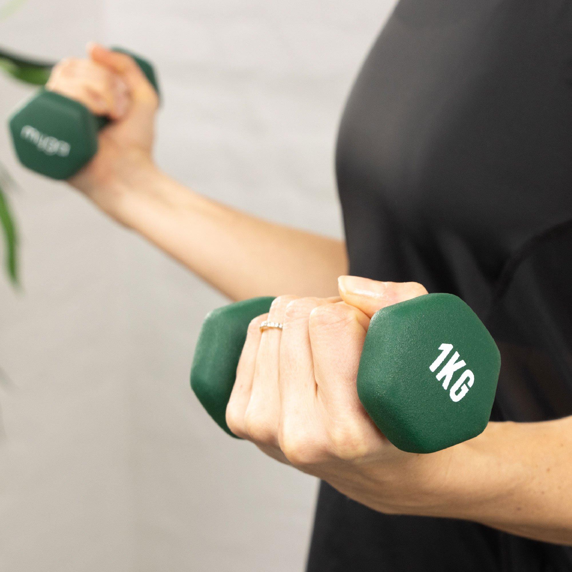 Green - Myga - Myga Hex Dumbbells - 2