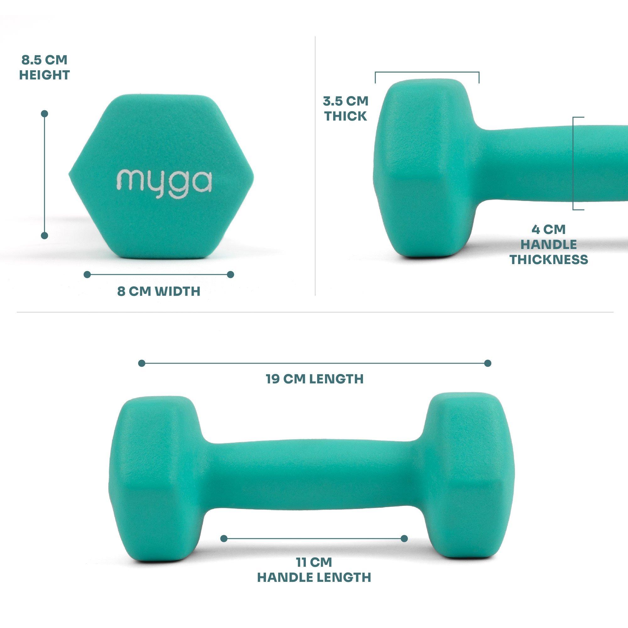 Green - Myga - Myga Hex Dumbbells - 5