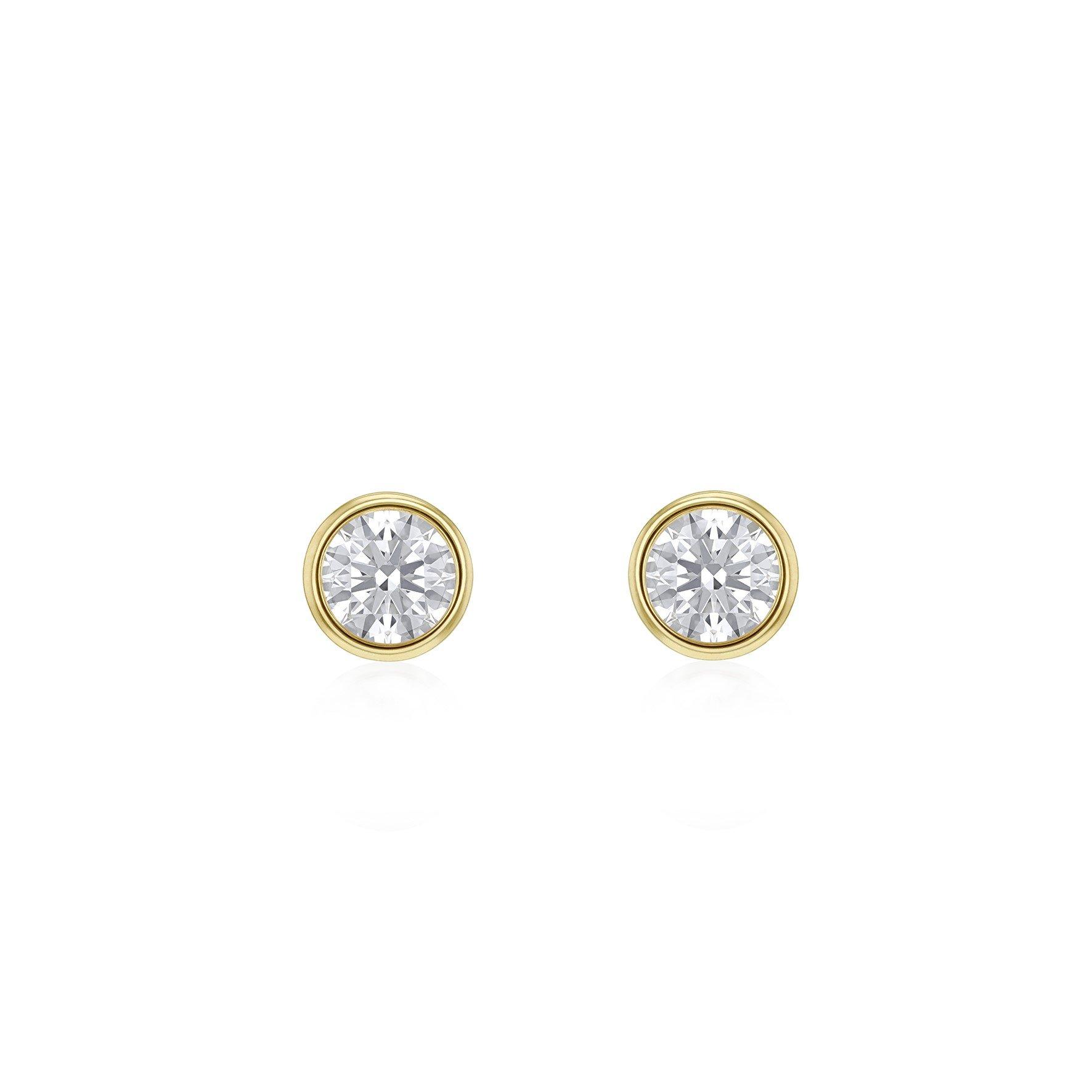 Yellow Gold - Be You - 9ct Gold 1ct Round Lab Created Diamond Earrings - 1