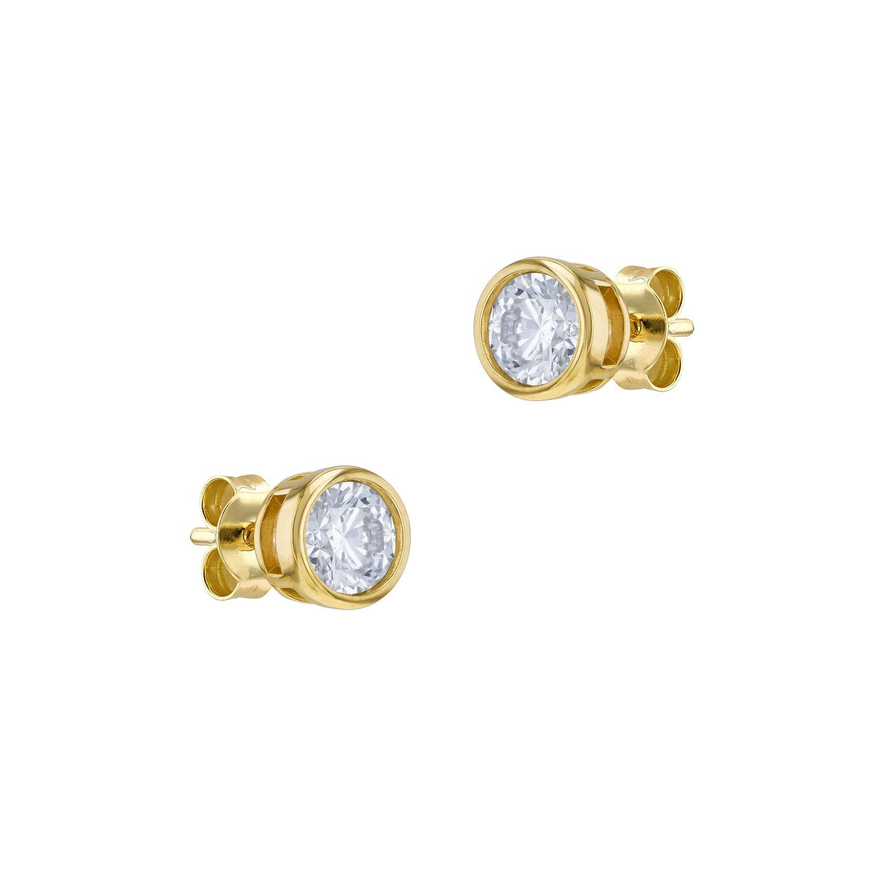 Yellow Gold - Be You - 9ct Gold 1ct Round Lab Created Diamond Earrings - 2