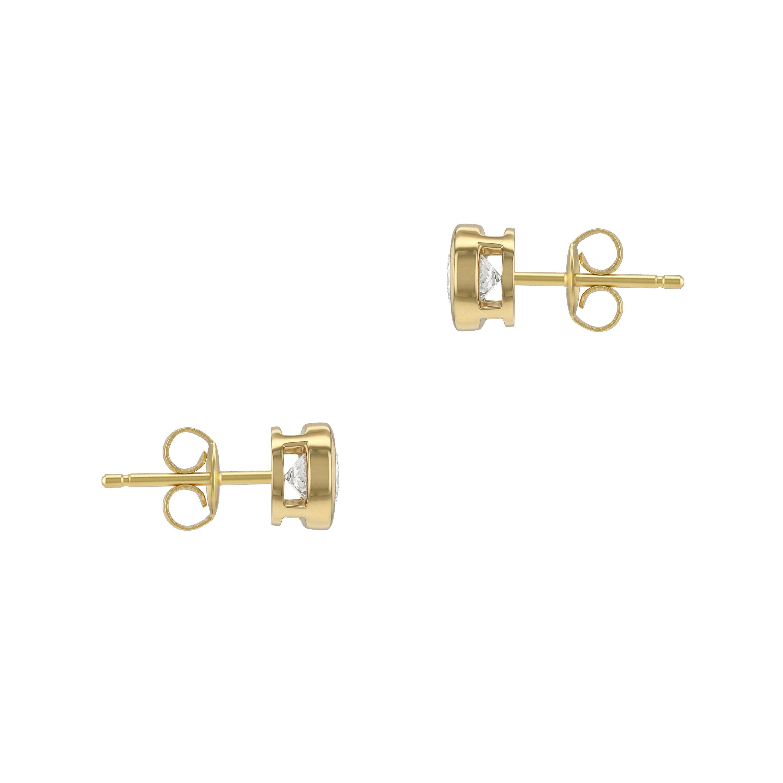 Yellow Gold - Be You - 9ct Gold 1ct Round Lab Created Diamond Earrings - 3