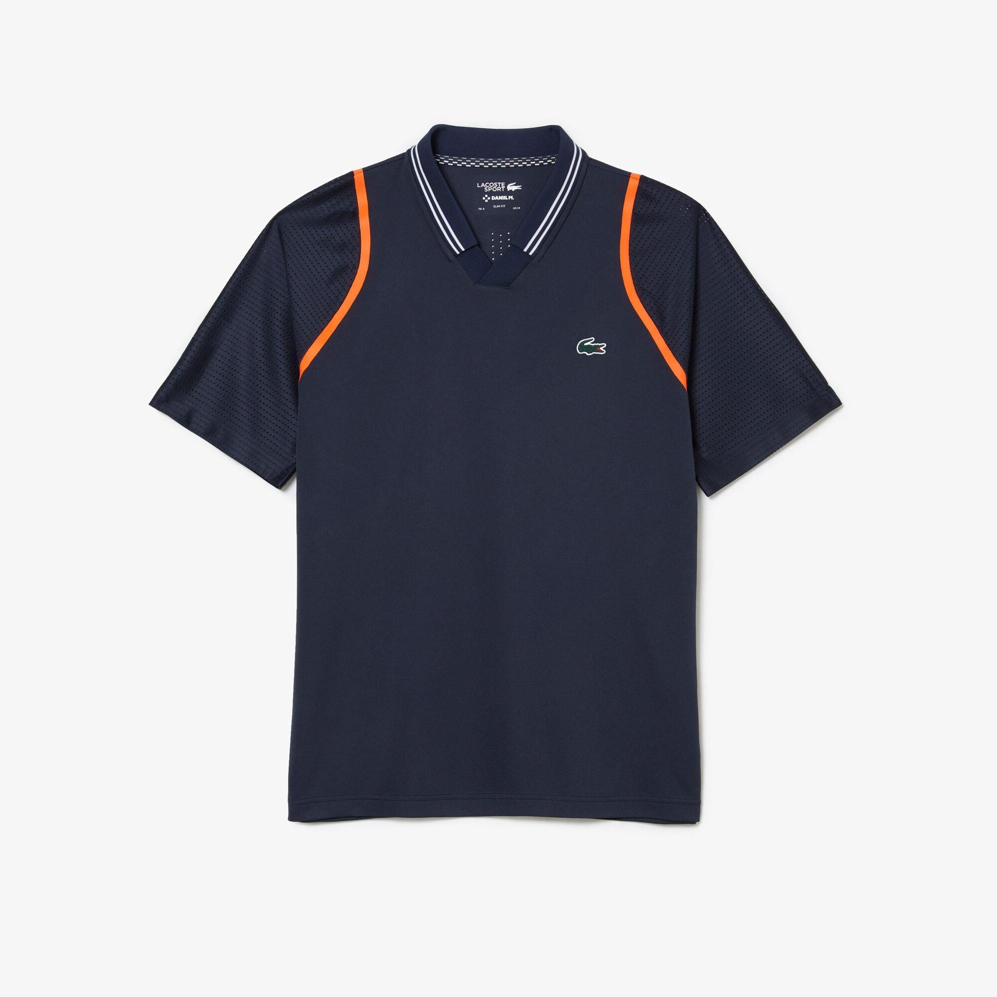 Blue Night - Lacoste - Men's Short Sleeved Ribbed Collar Performance Polo Shirt - 1