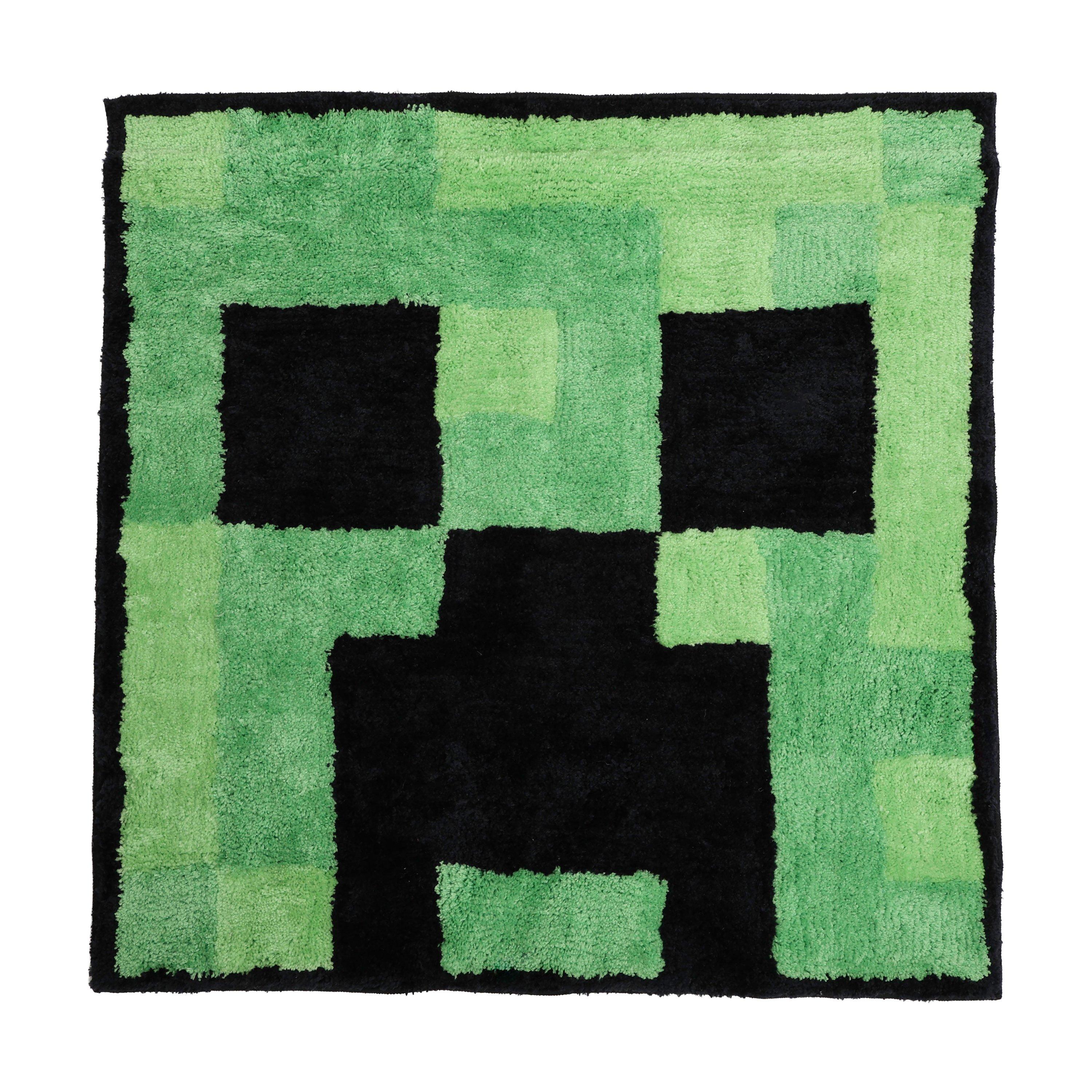 Green - Minecraft - Minecraft Creeper Square Tufted Rug - 1