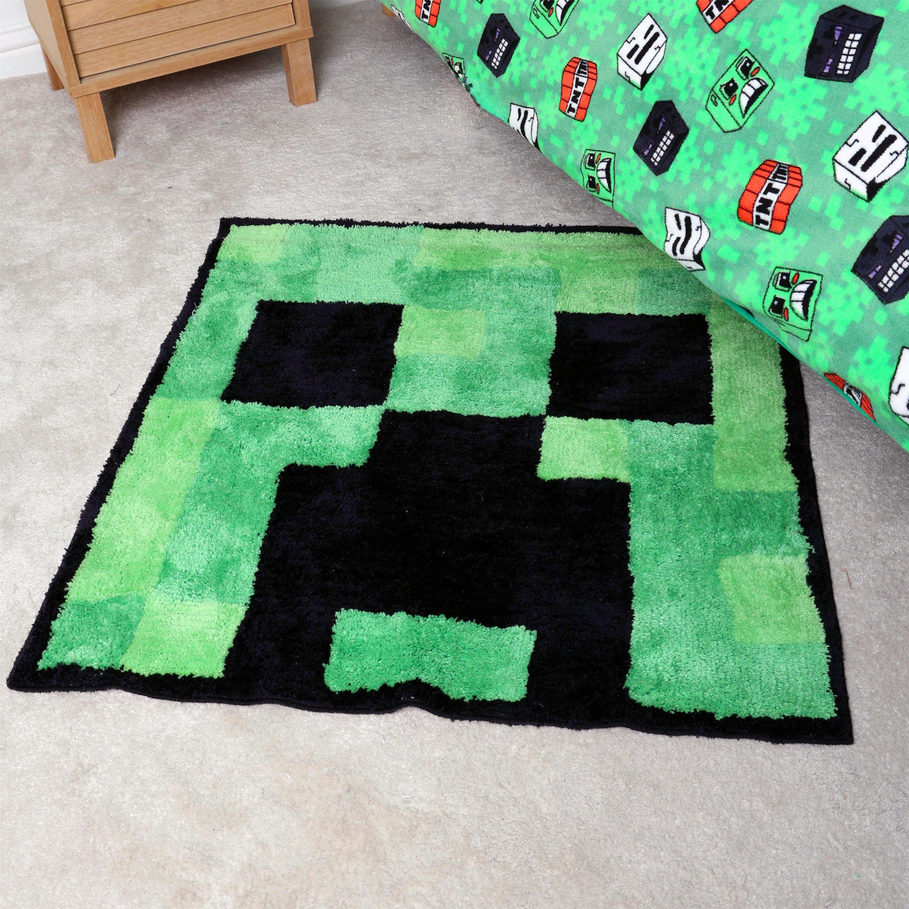 Green - Minecraft - Minecraft Creeper Square Tufted Rug - 2