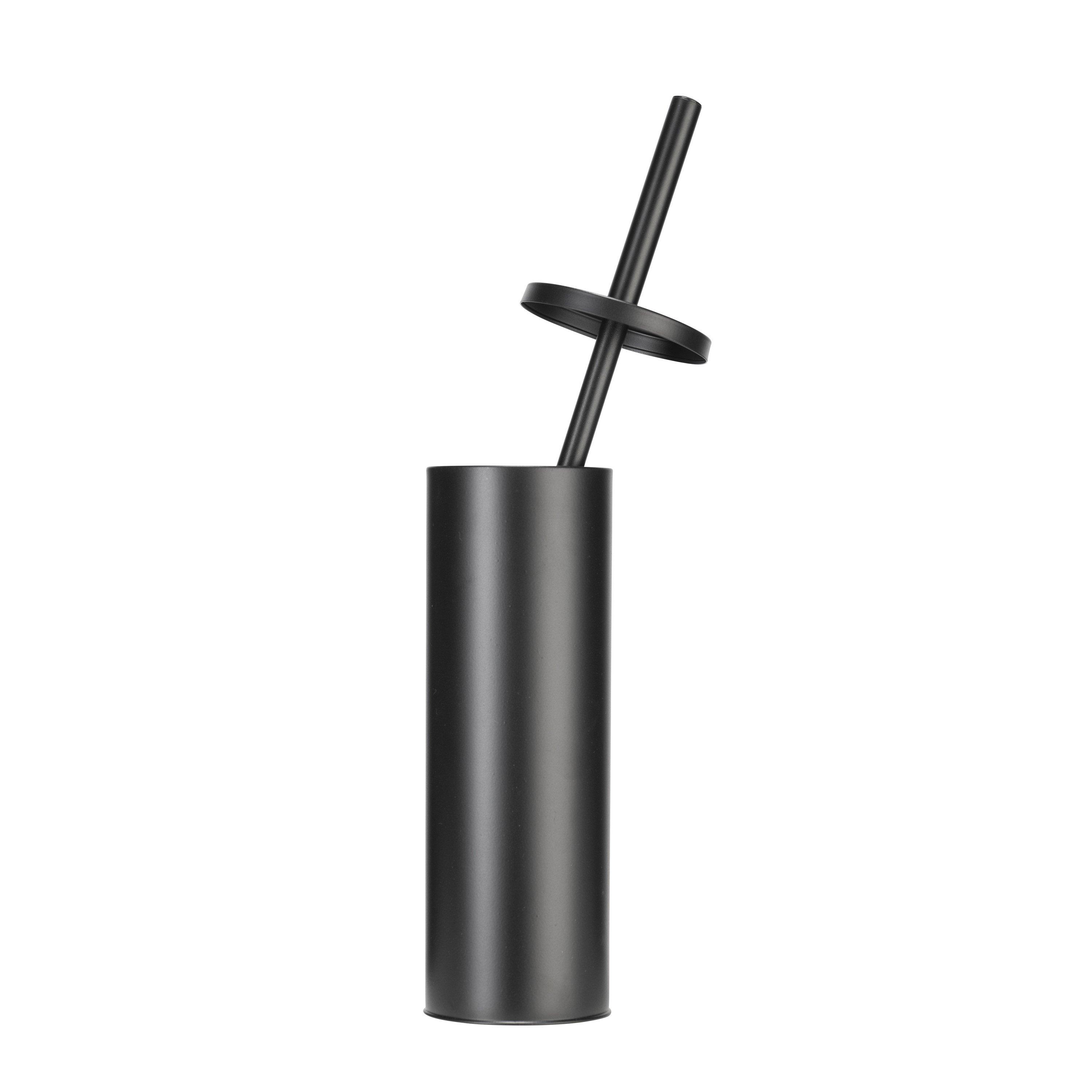 Black - Croydex - Black Bathroom Essential Set - 5L Pedal Bin Toilet Brush & Shower Caddy - 5