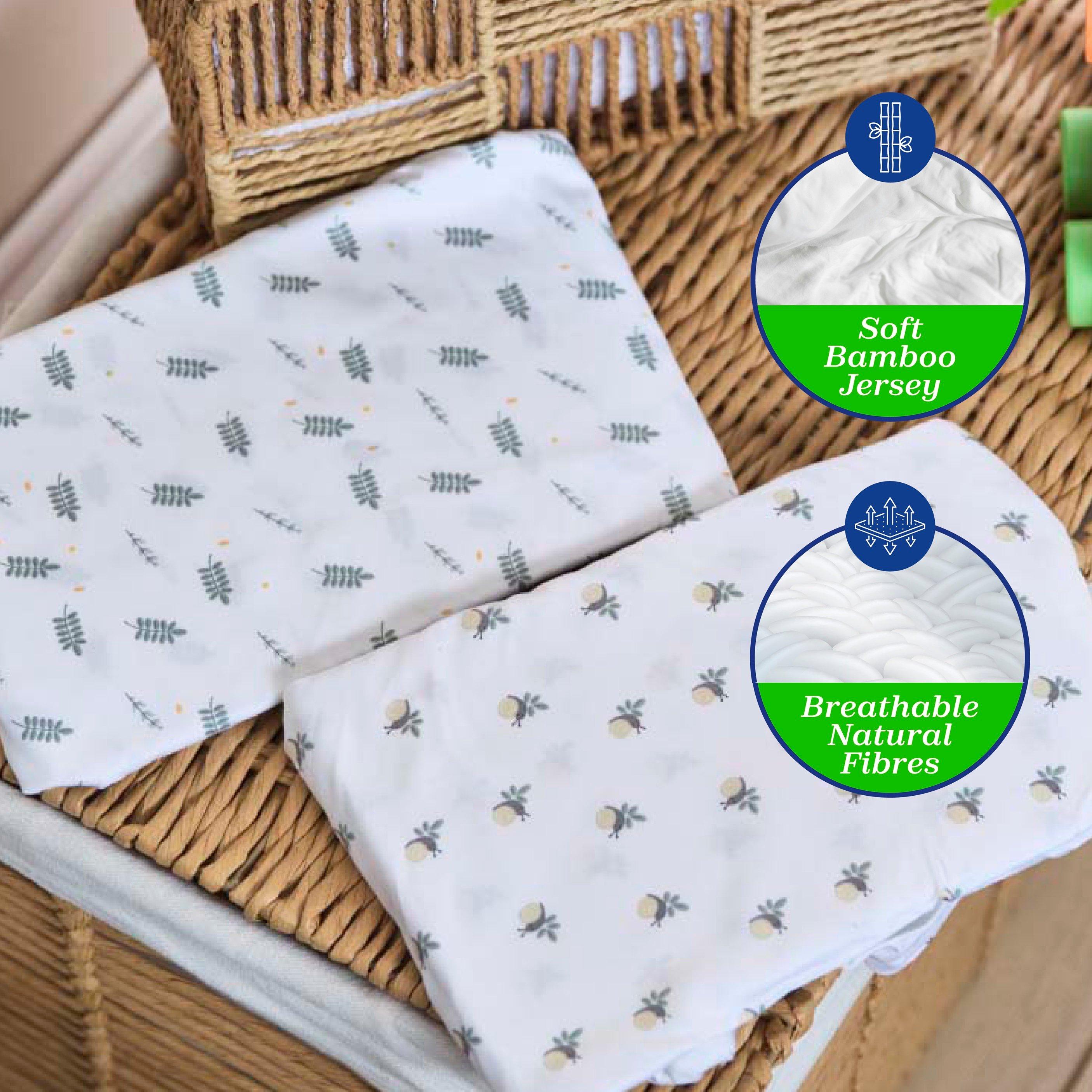 Greenery - Chicco - Baby Hug Crib Bamboo Sheets (2 Pack) - 3