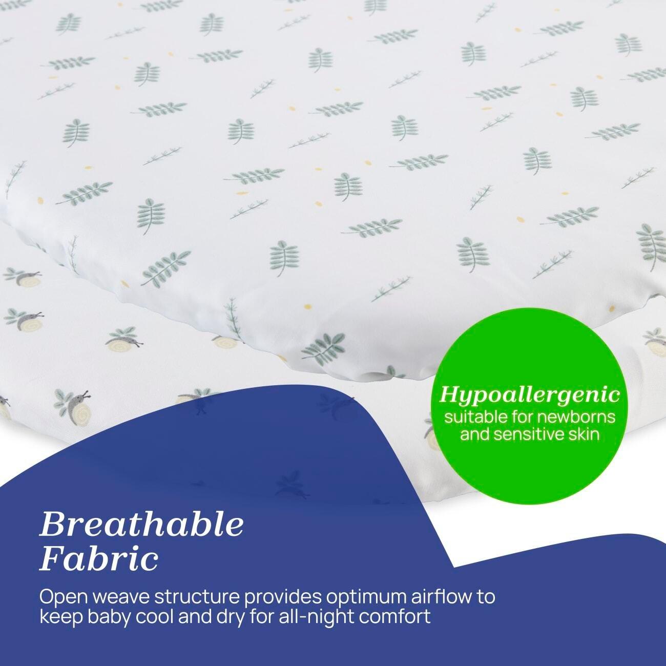 Greenery - Chicco - Baby Hug Crib Bamboo Sheets (2 Pack) - 5