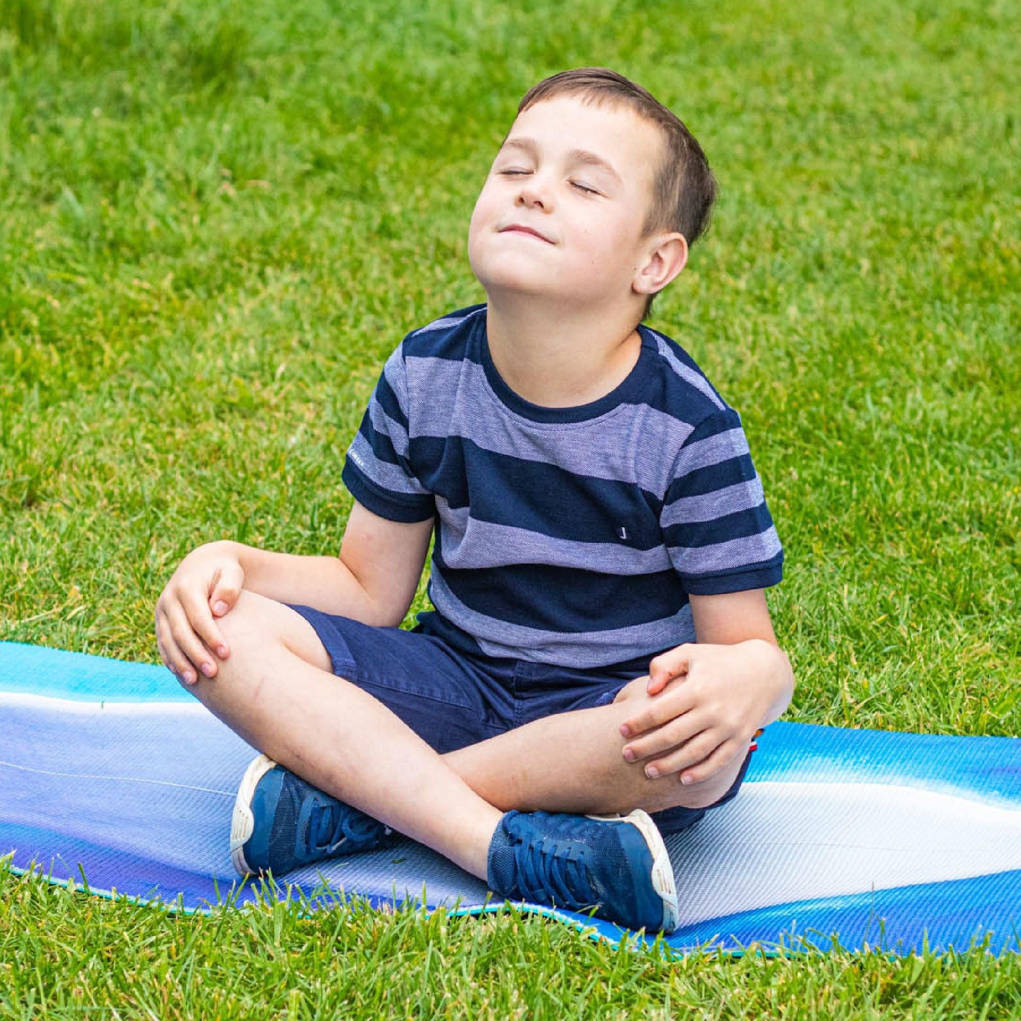 Blue - Myga - Kids Printed Yoga Mat - 2