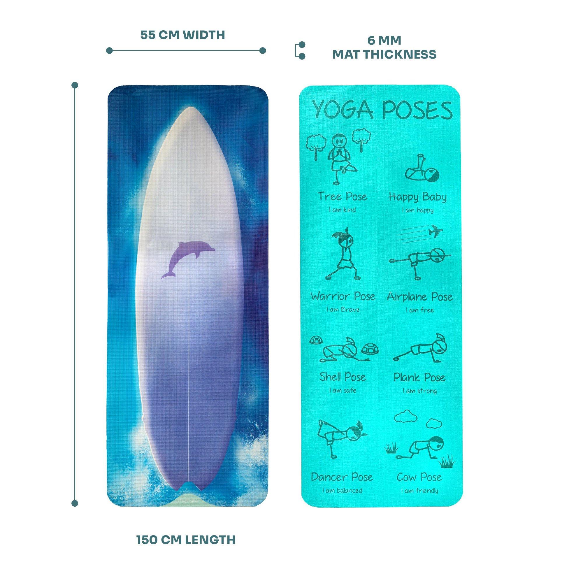 Blue - Myga - Kids Printed Yoga Mat - 5