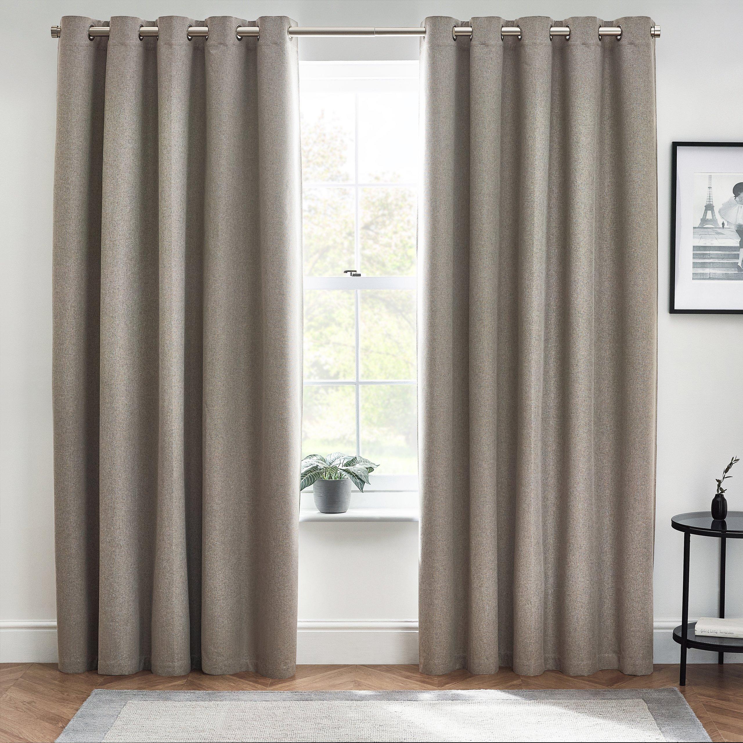Grey - furn. - Dawn Blackout Eyelet Curtains - 4