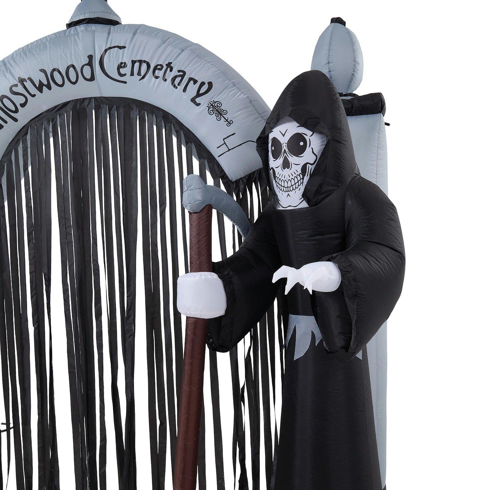 Black - LIFE IDEAS - 2.4M Halloween Inflatable Ghostwood Cemetery Arch - 6