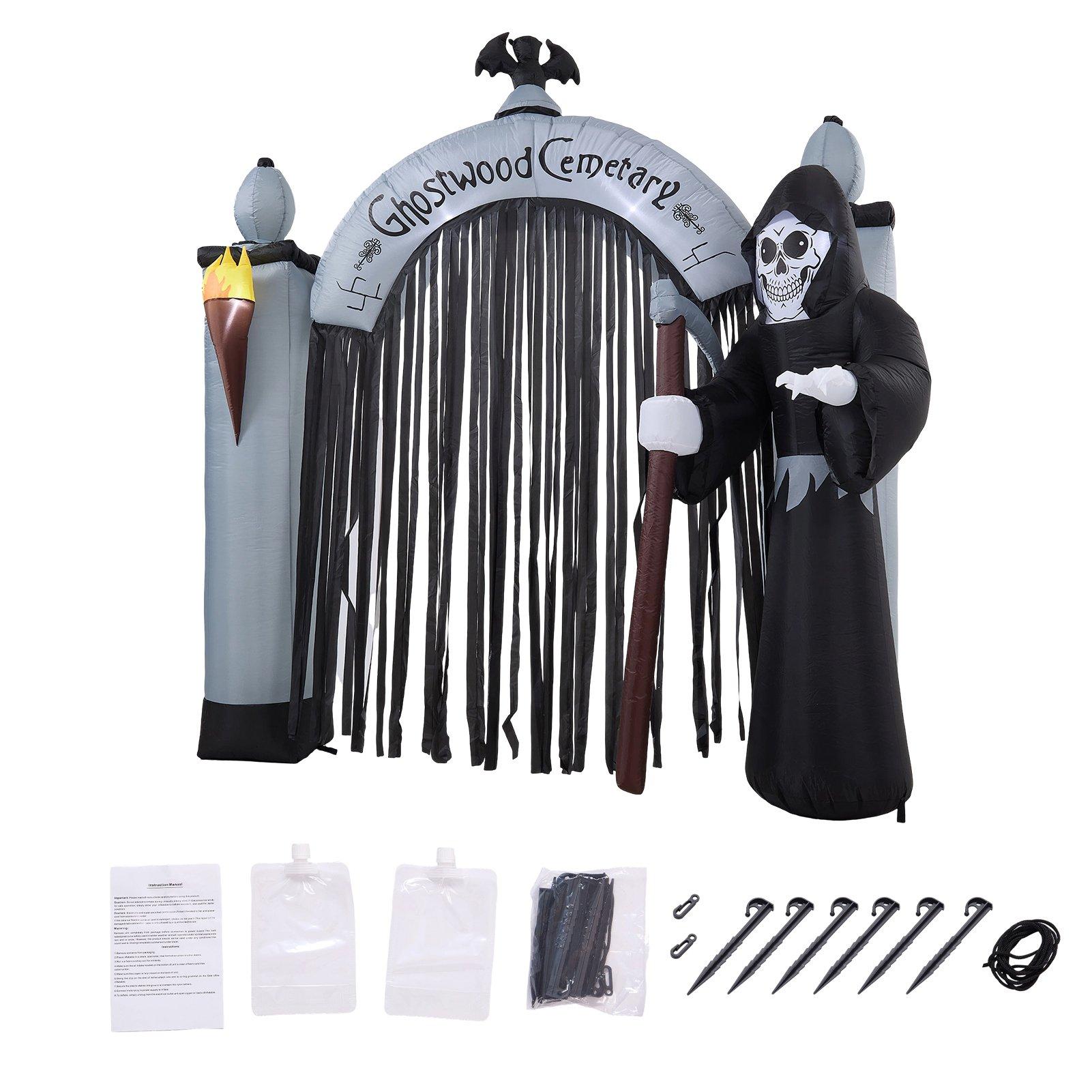 Black - LIFE IDEAS - 2.4M Halloween Inflatable Ghostwood Cemetery Arch - 9