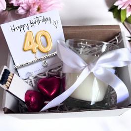 Aye Do Gold 40th Birthday Gift Hamper - Bracelet & Candle