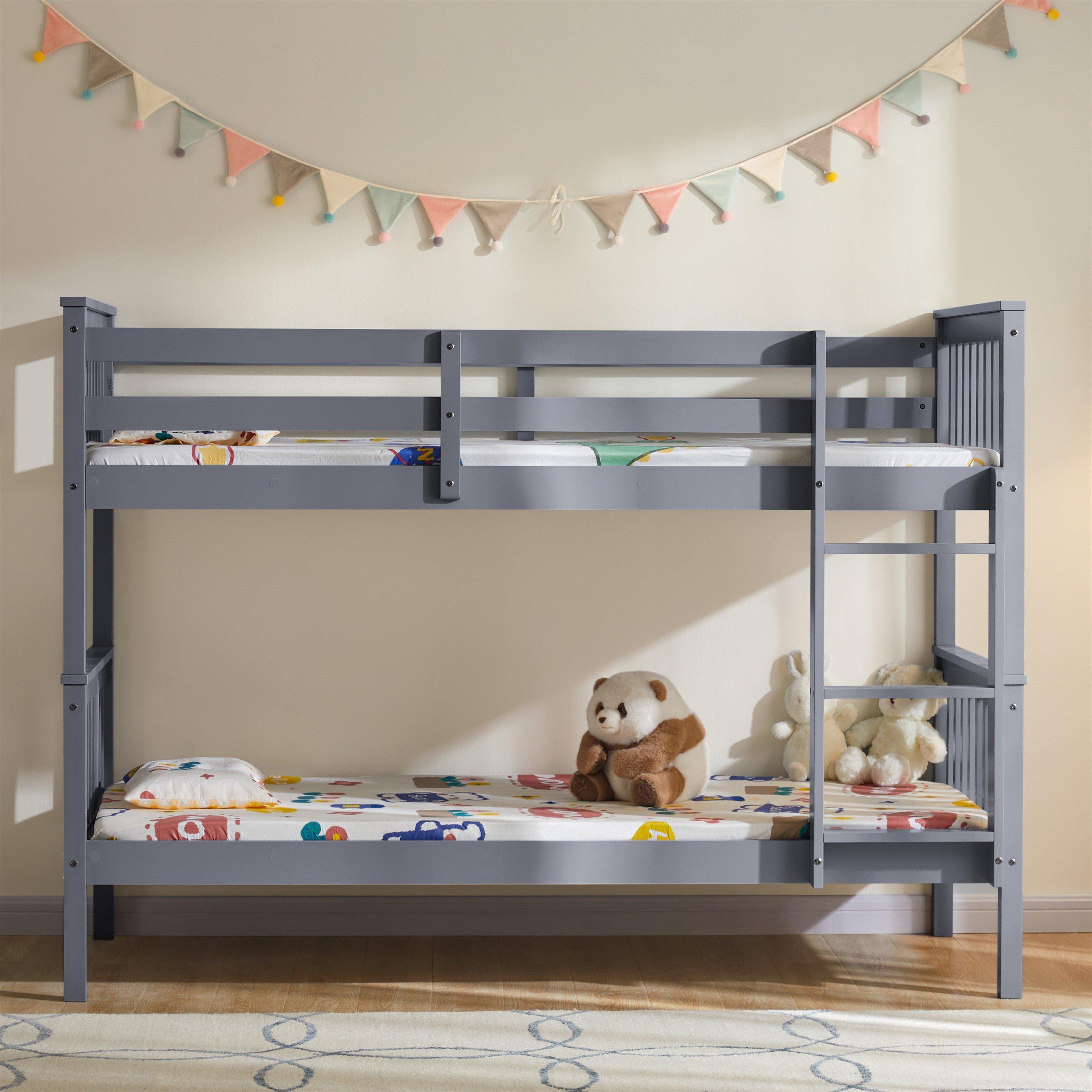 Grey - Lassic - Milan Kids Bunk Bed & Mattress Set - 3