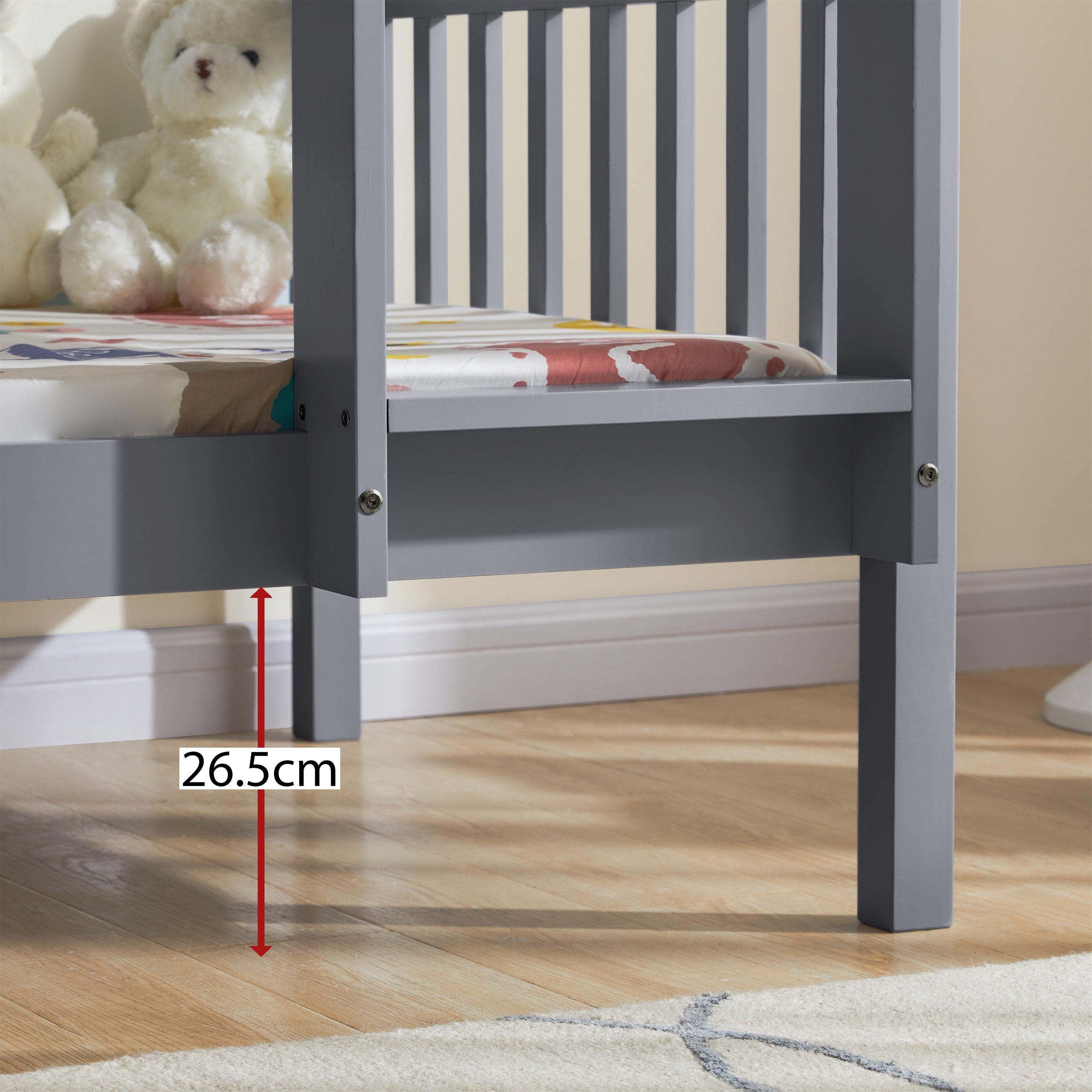 Grey - Lassic - Milan Kids Bunk Bed & Mattress Set - 4