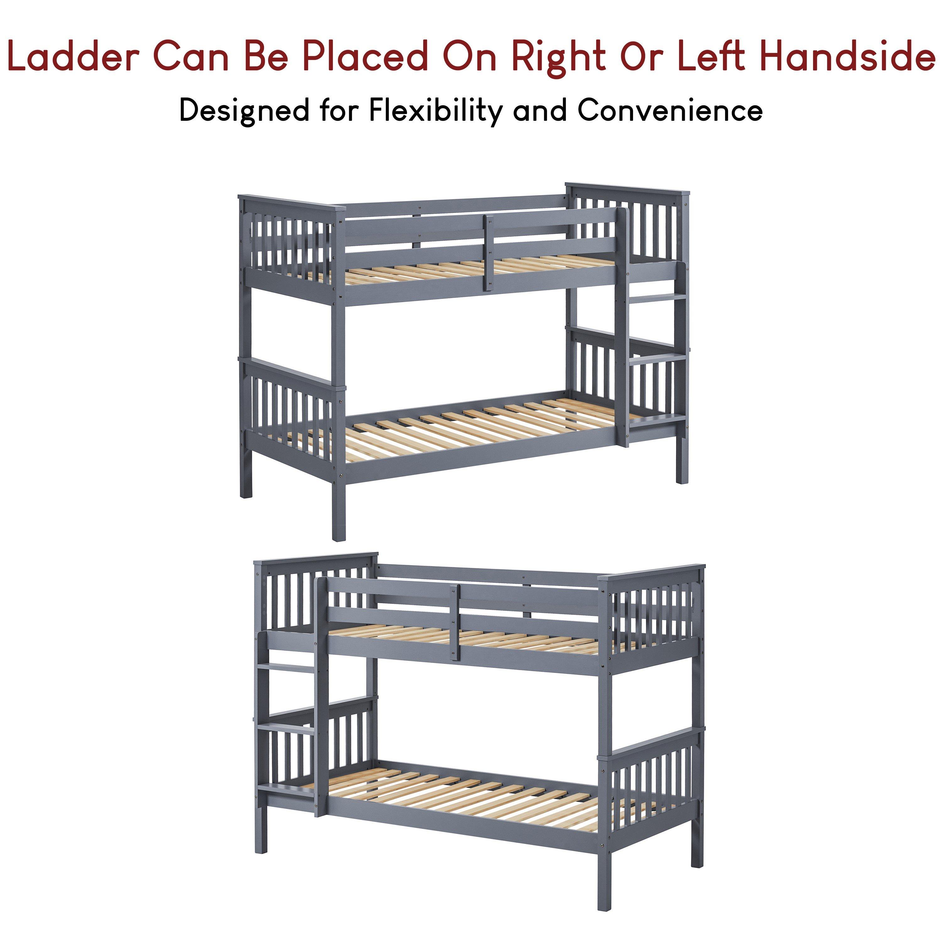 Grey - Lassic - Milan Kids Bunk Bed & Mattress Set - 5