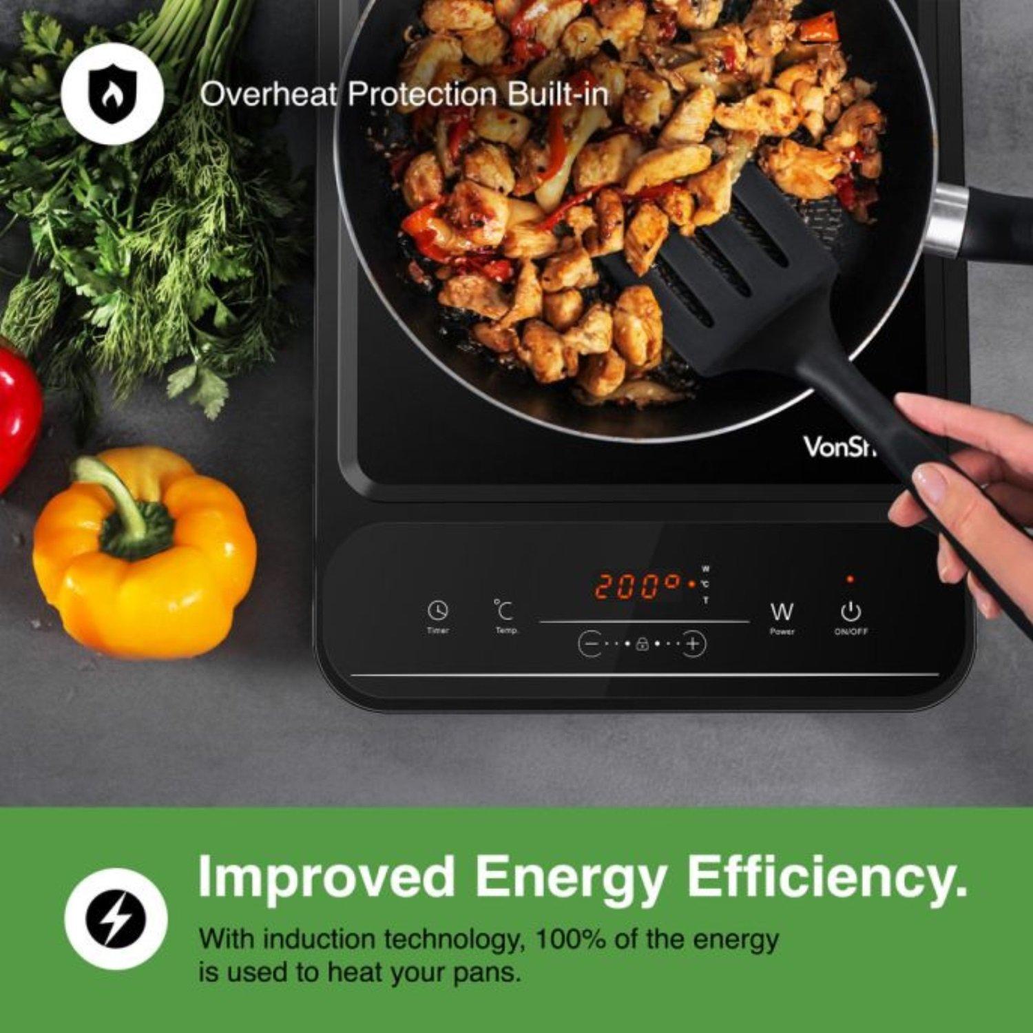 Black - VonShef - VonShef - Single Induction Hob - 3