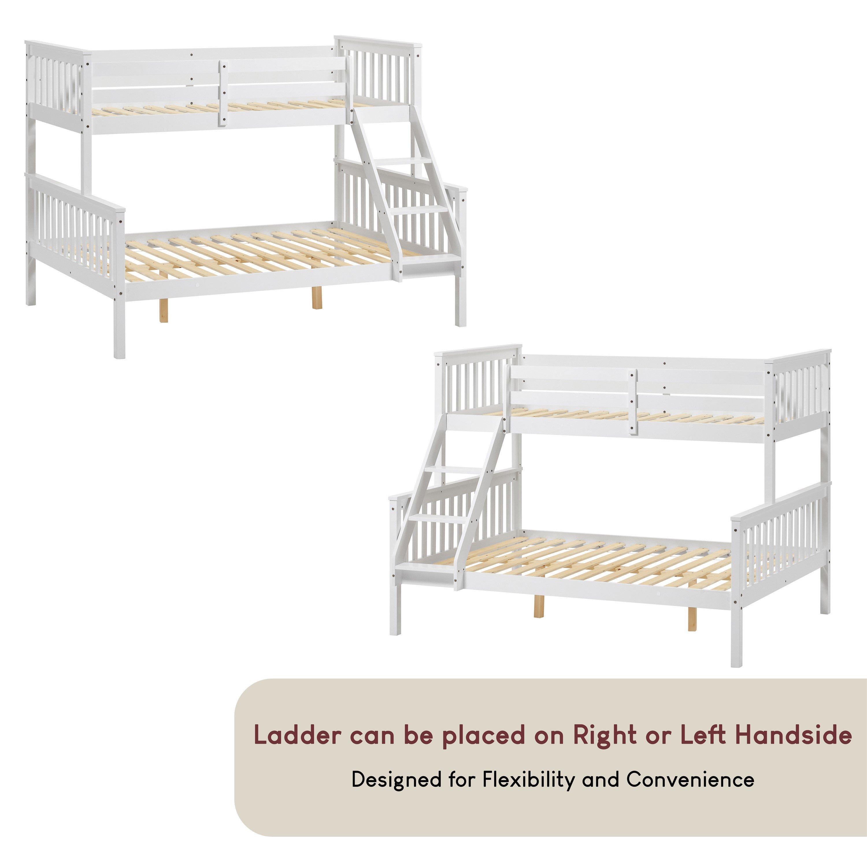 White - Lassic - Milan Kids Triple Sleeper Bunk Bed & Mattress Set - 5