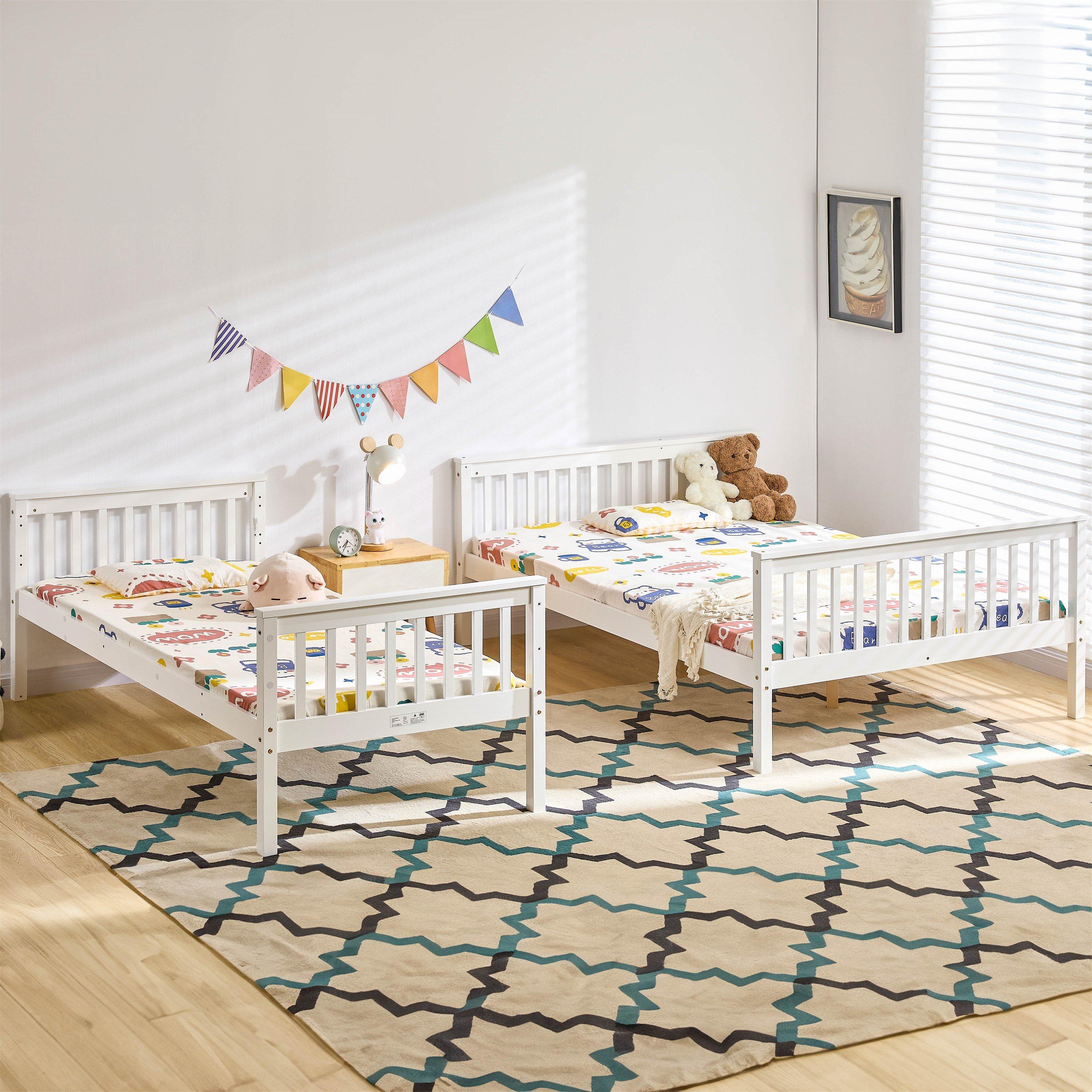 White - Lassic - Milan Kids Triple Sleeper Bunk Bed & Mattress Set - 6
