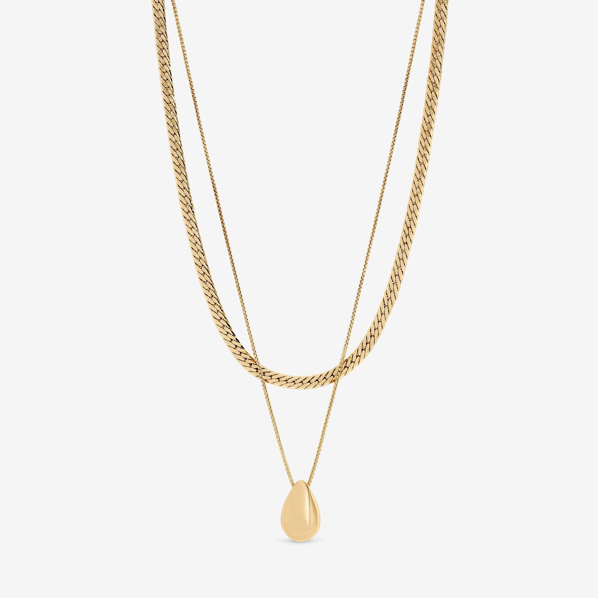 Silver - Mood - Gold Polished Triple Row Sculpted Nugget Pendant