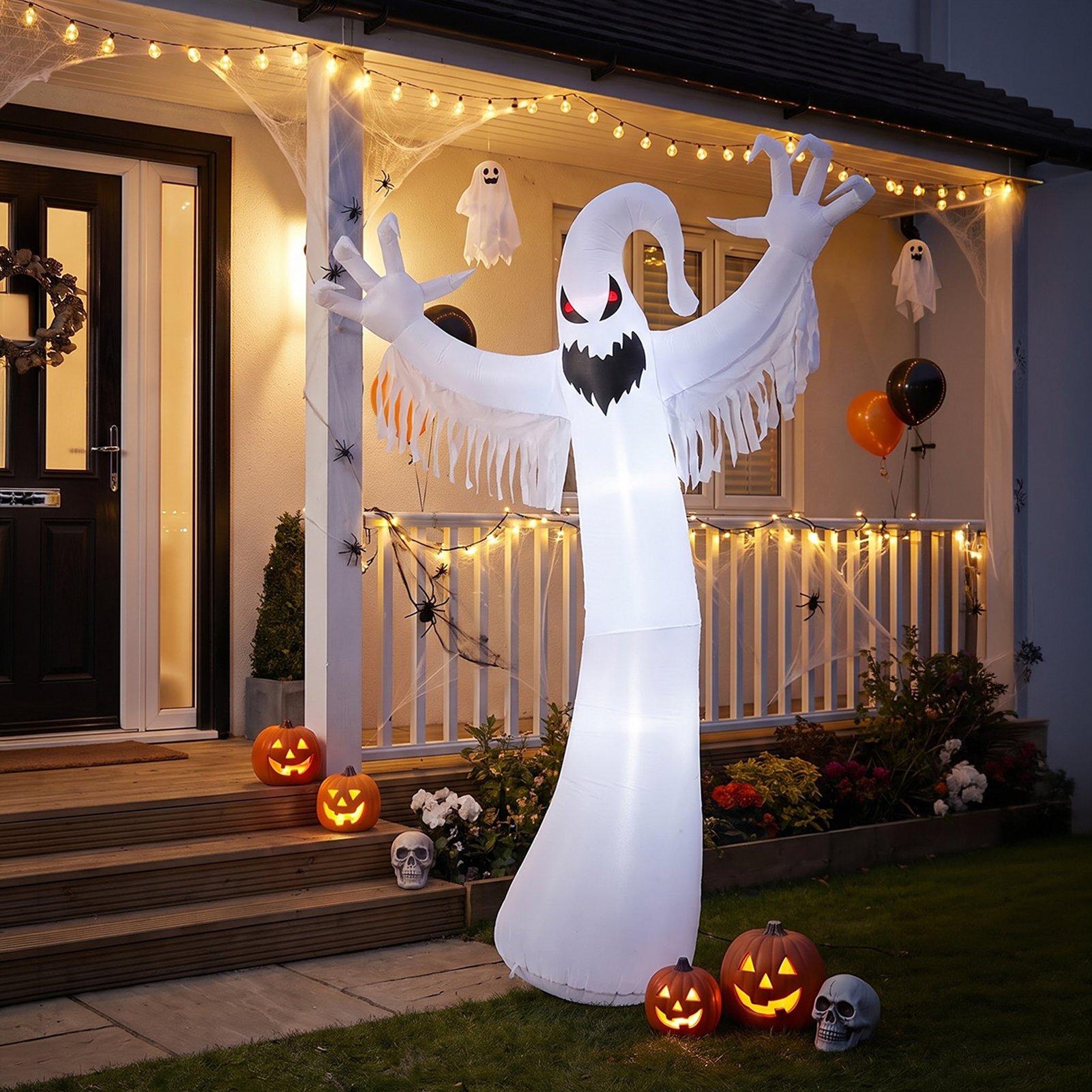 White - LIFE IDEAS - 3M Halloween Inflatable Scary White Ghost - 1
