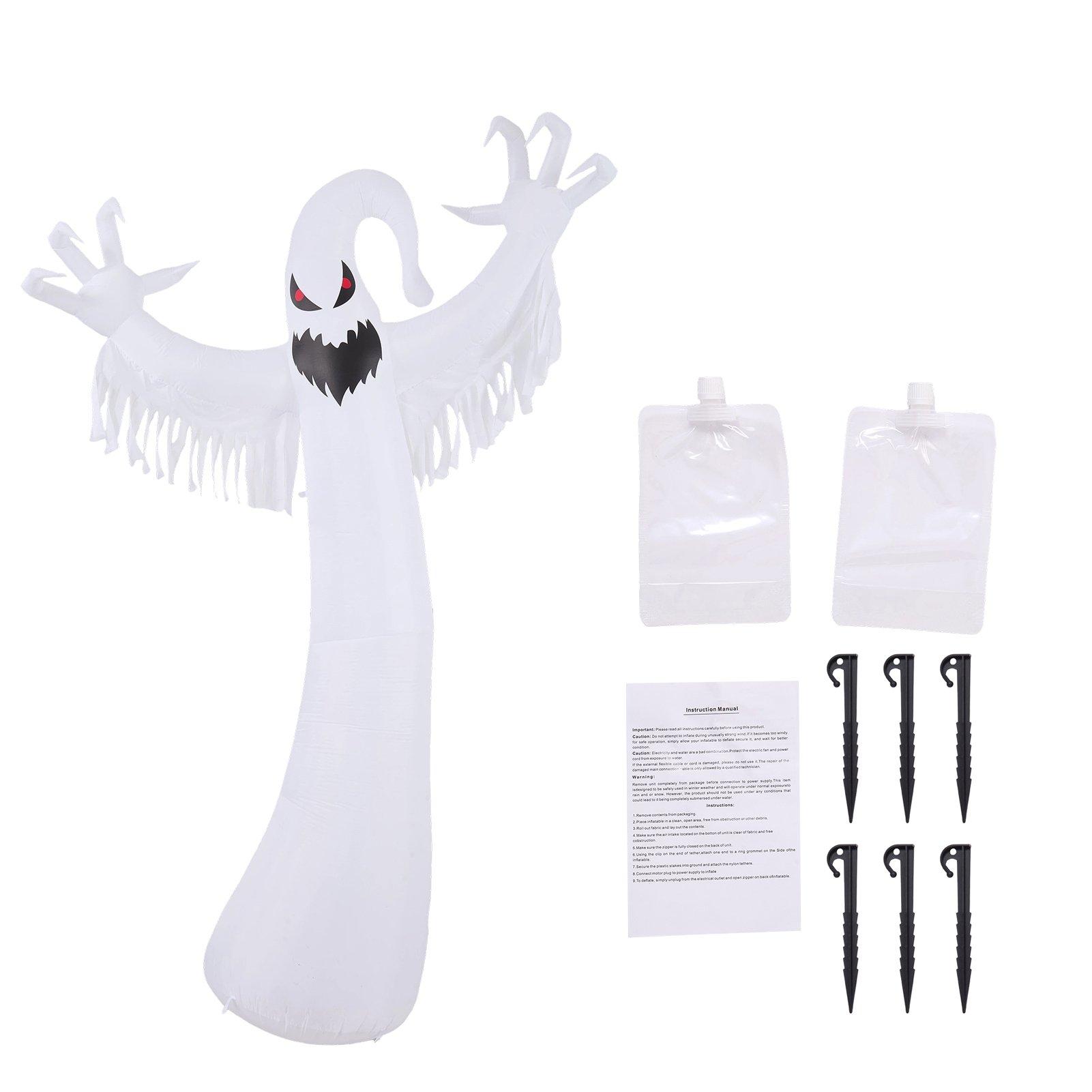 White - LIFE IDEAS - 3M Halloween Inflatable Scary White Ghost - 7
