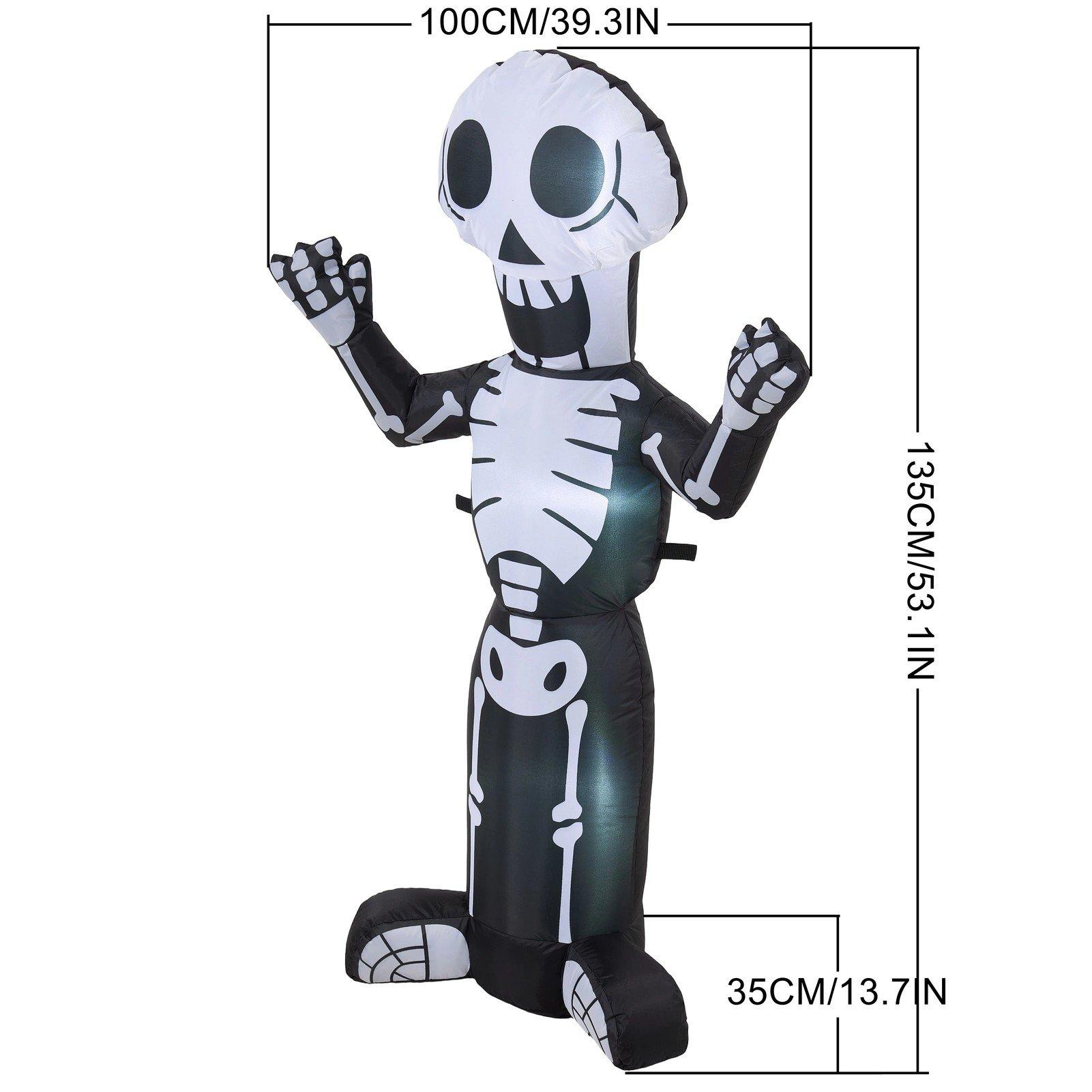 Black/White - LIFE IDEAS - 4 FT Halloween Inflatable Skeleton Decoration - 2