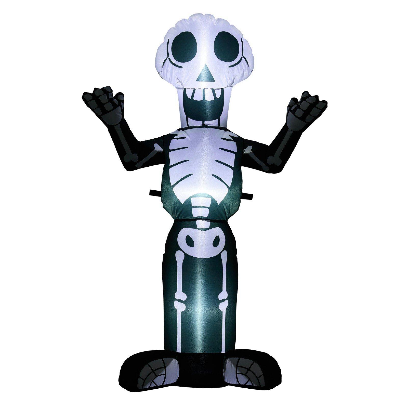 Black/White - LIFE IDEAS - 4 FT Halloween Inflatable Skeleton Decoration - 3