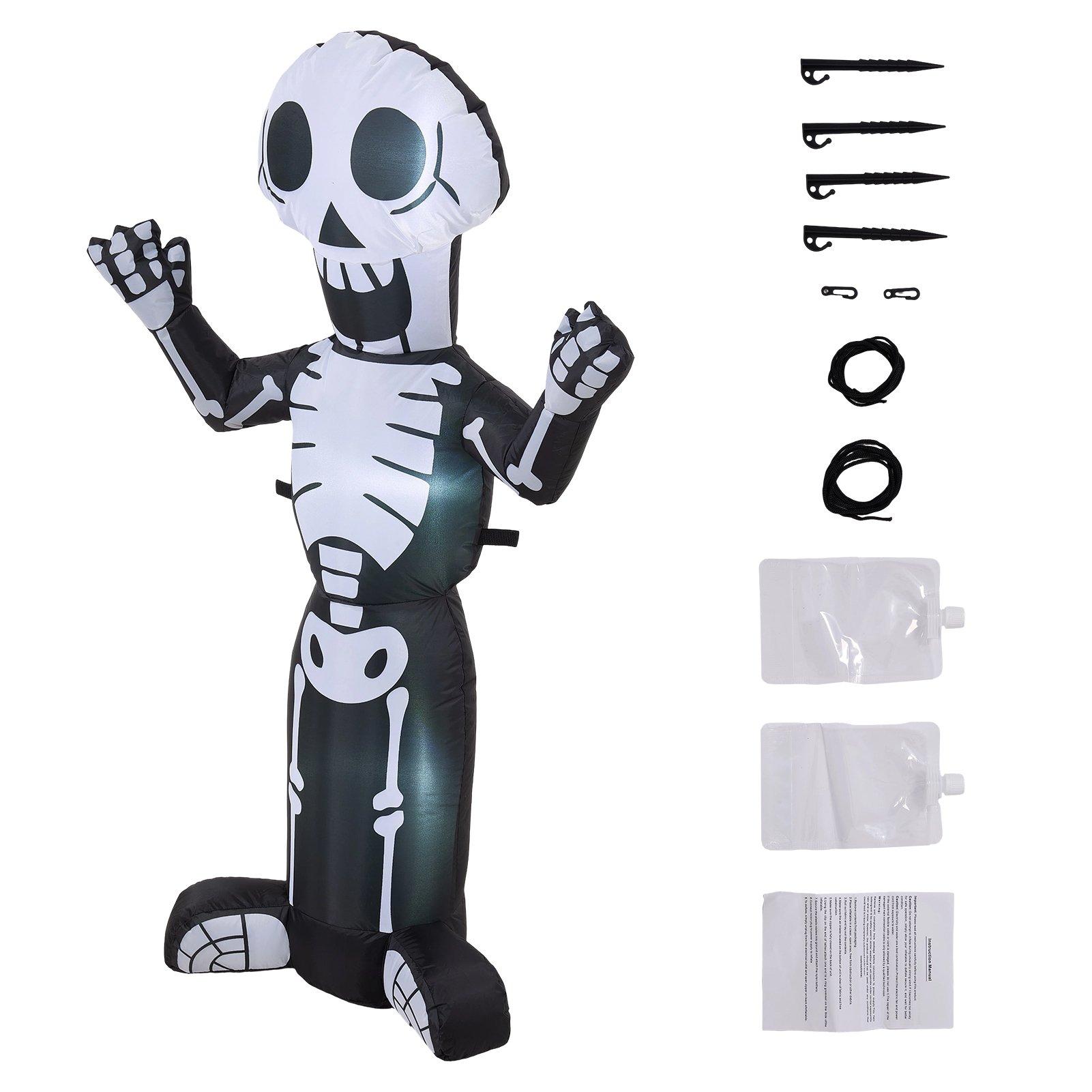 Black/White - LIFE IDEAS - 4 FT Halloween Inflatable Skeleton Decoration - 7