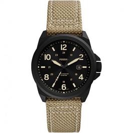 Fossil Bronson Three Hand Date Taupe Nylon Watch