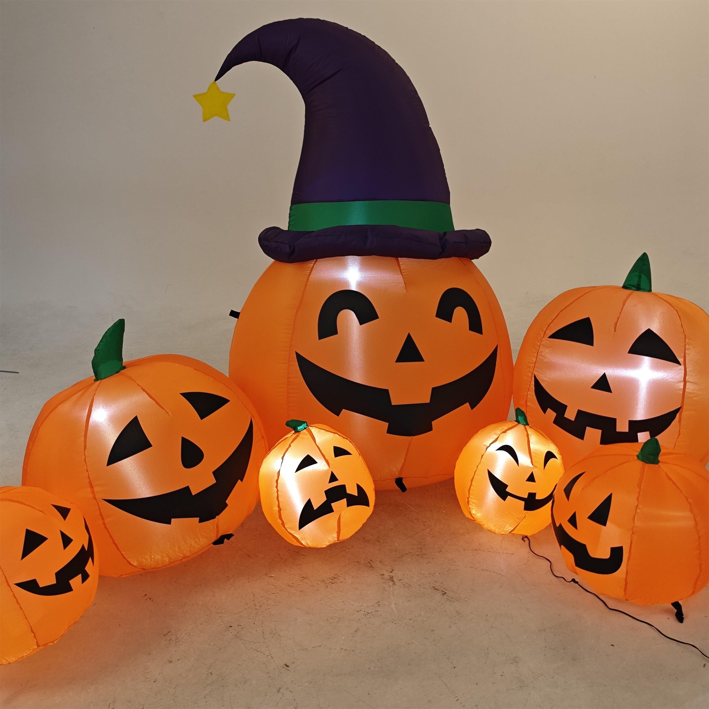 Multi - LIFE IDEAS - 7 FT Halloween Inflatable Pumpkin Family - 6