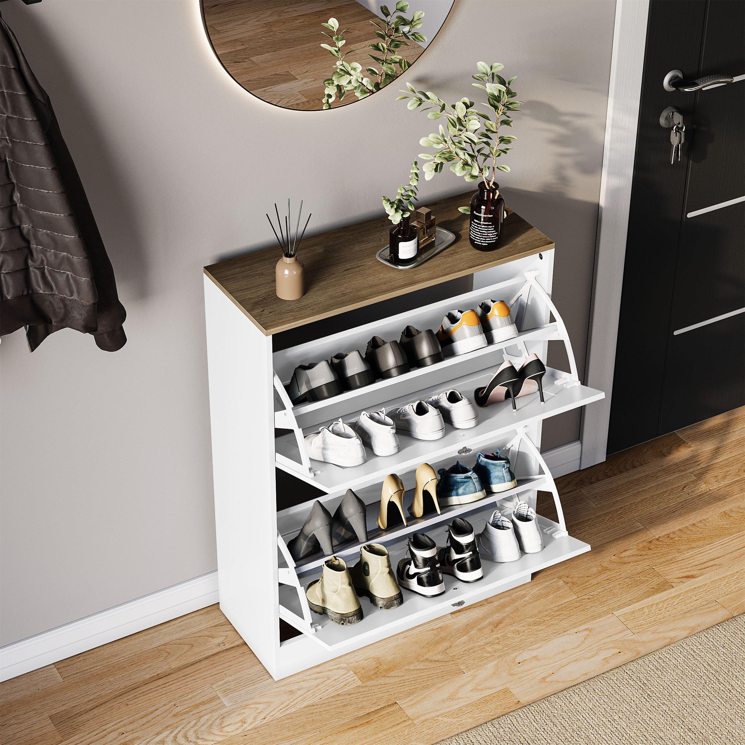 White & Oak - Lassic - Vida Designs 2 Drawer Shoe Cabinet - 4