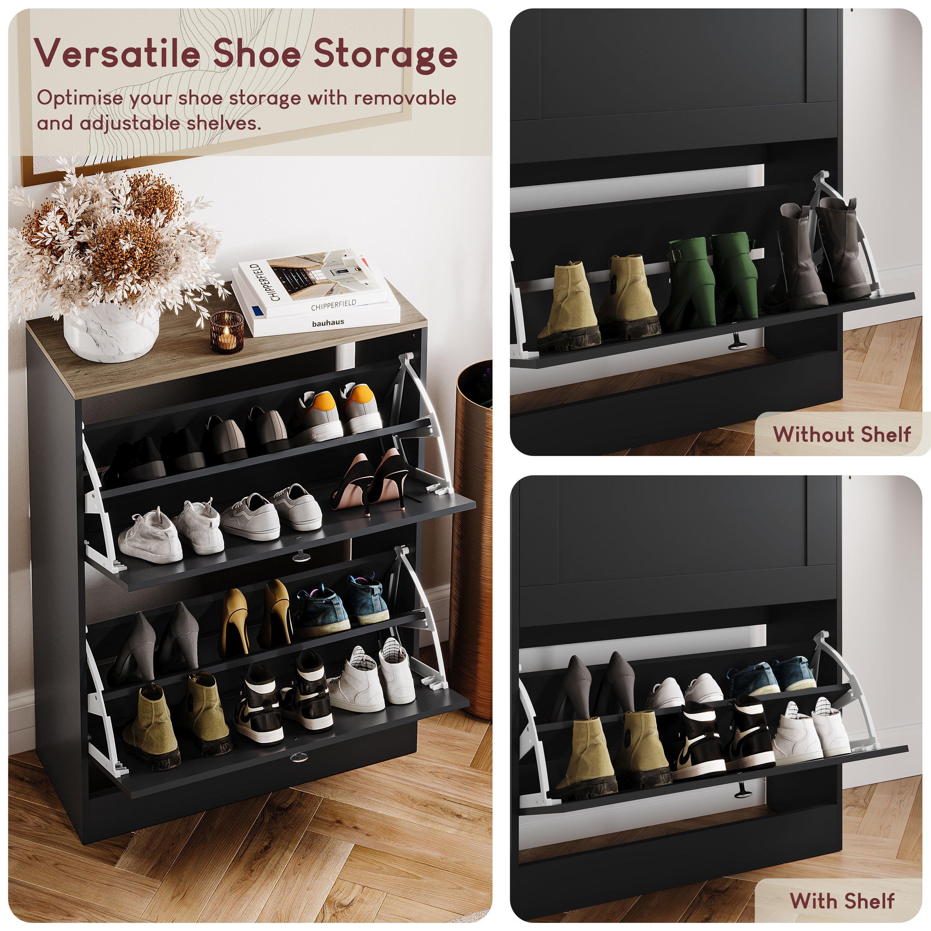 Black & Oak - Lassic - Vida Designs 2 Drawer Shoe Cabinet - 3