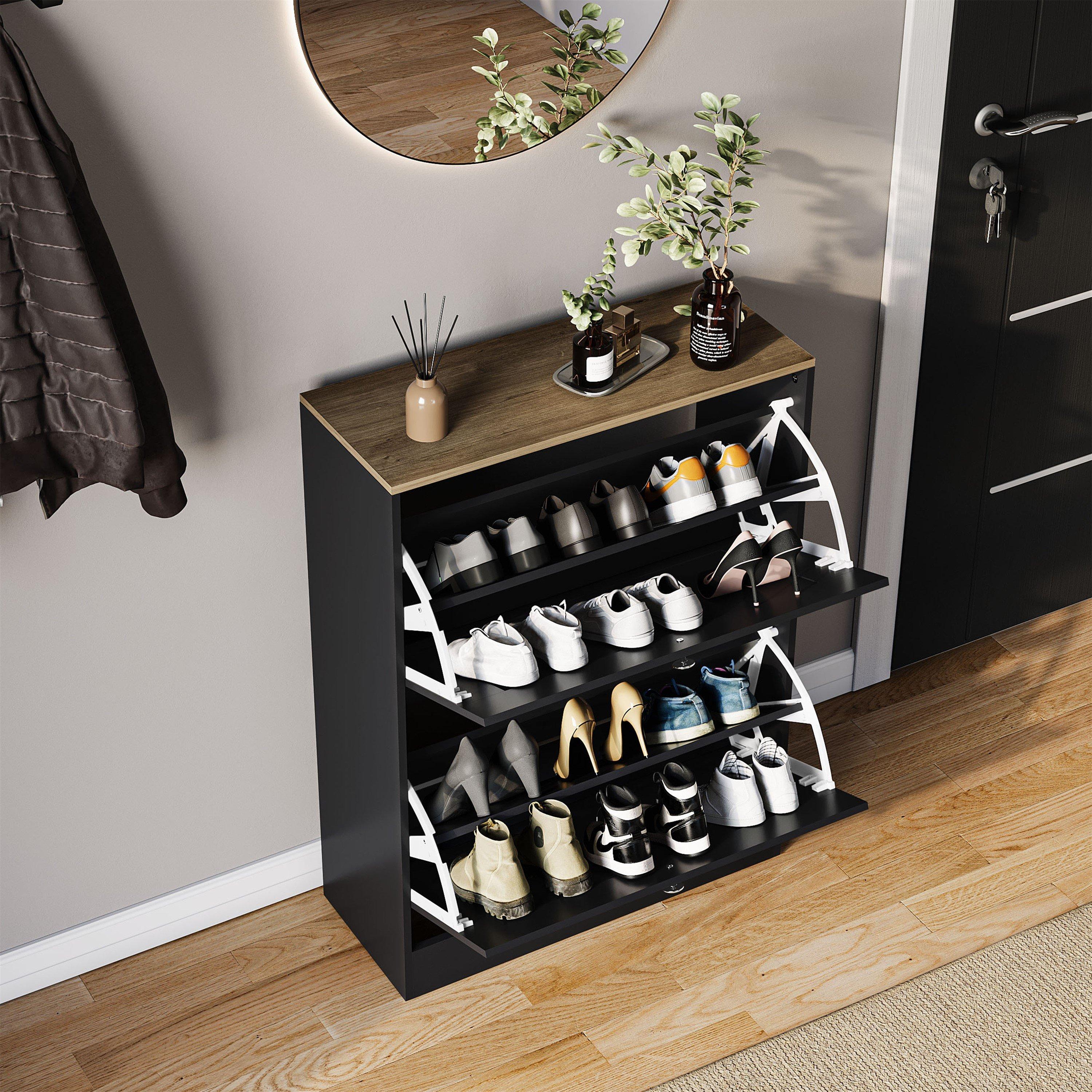 Black & Oak - Lassic - Vida Designs 2 Drawer Shoe Cabinet - 4