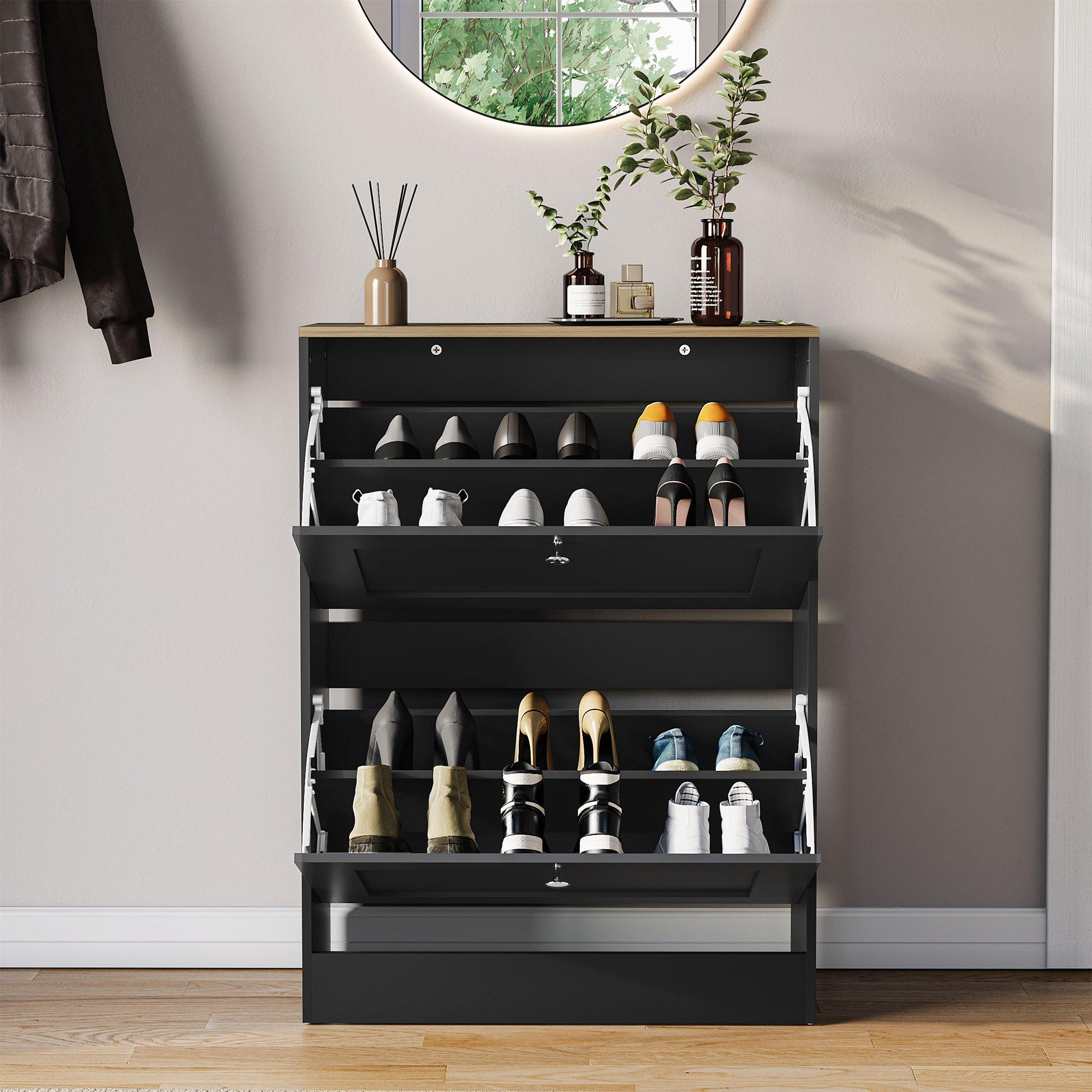 Black & Oak - Lassic - Vida Designs 2 Drawer Shoe Cabinet - 5