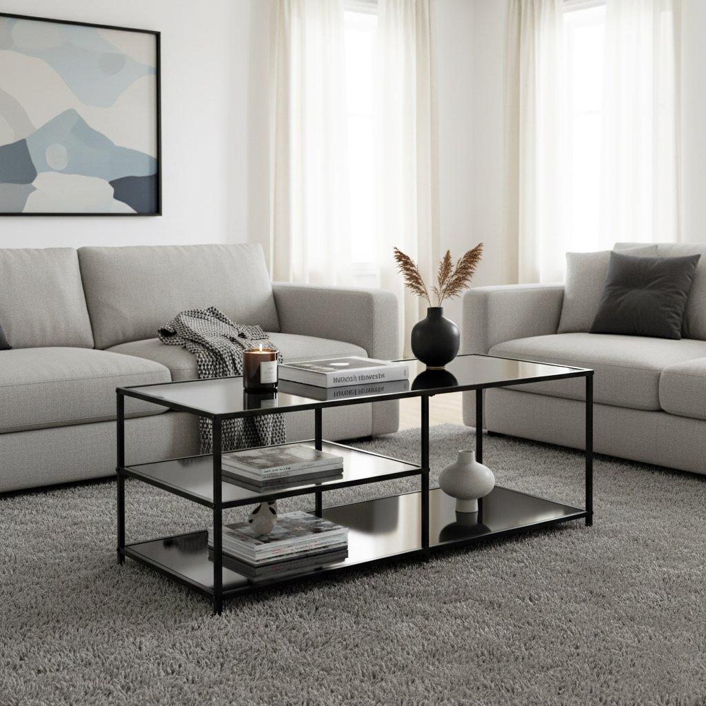 Transparent - Urban Meuble - Modern Black Glass Coffee Table - 4