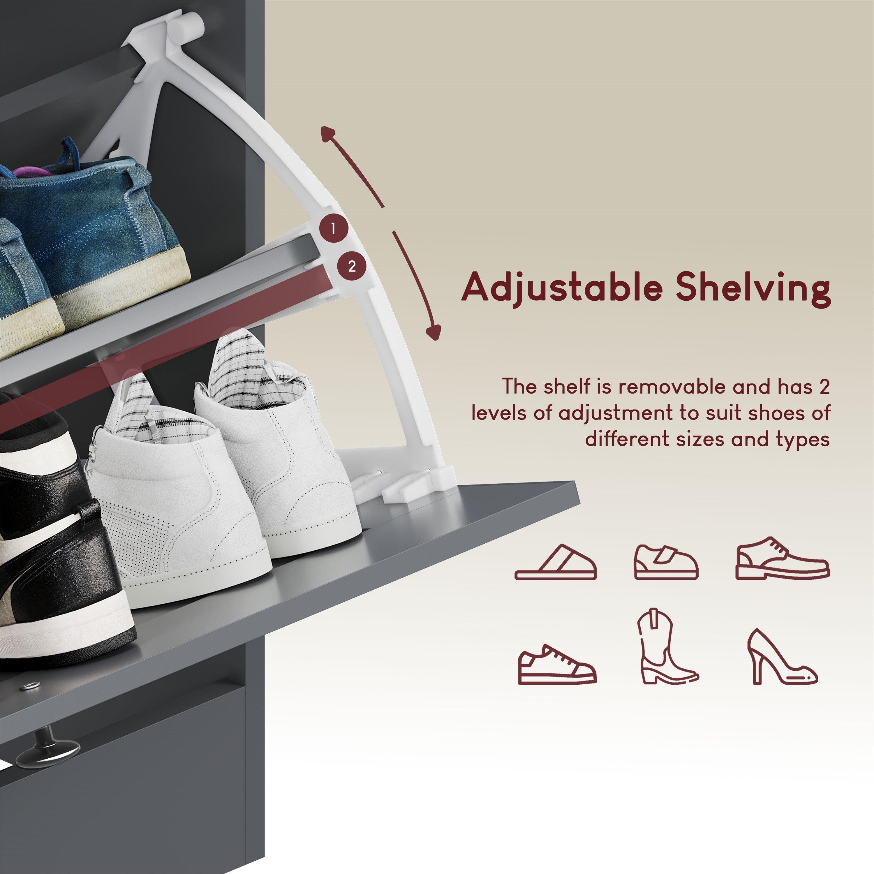 Grey & Oak - Lassic - Vida Designs 3 Drawer Shoe Cabinet - 6