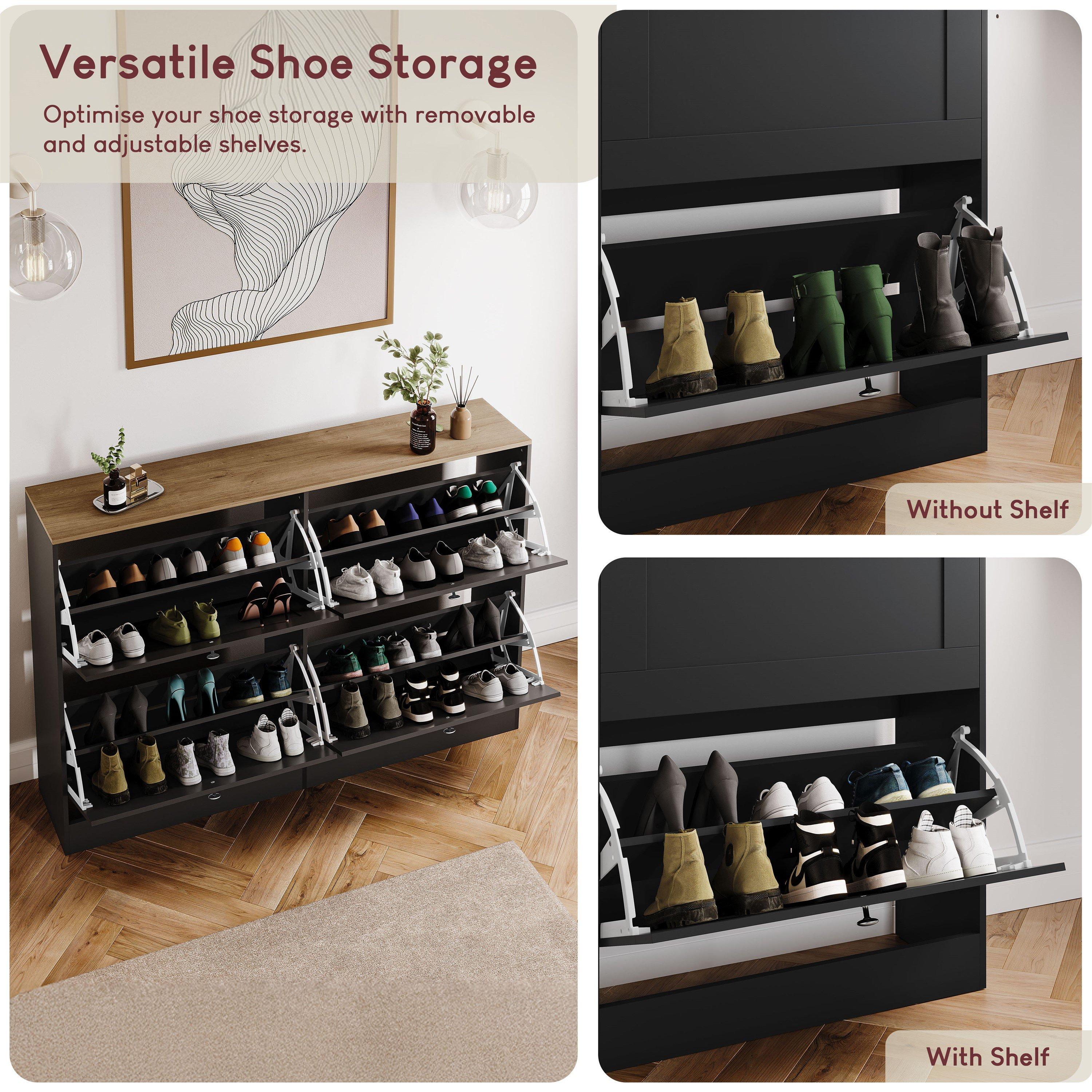 Black & Oak - Lassic - Vida Designs 4 Drawer Shoe Cabinet - 3