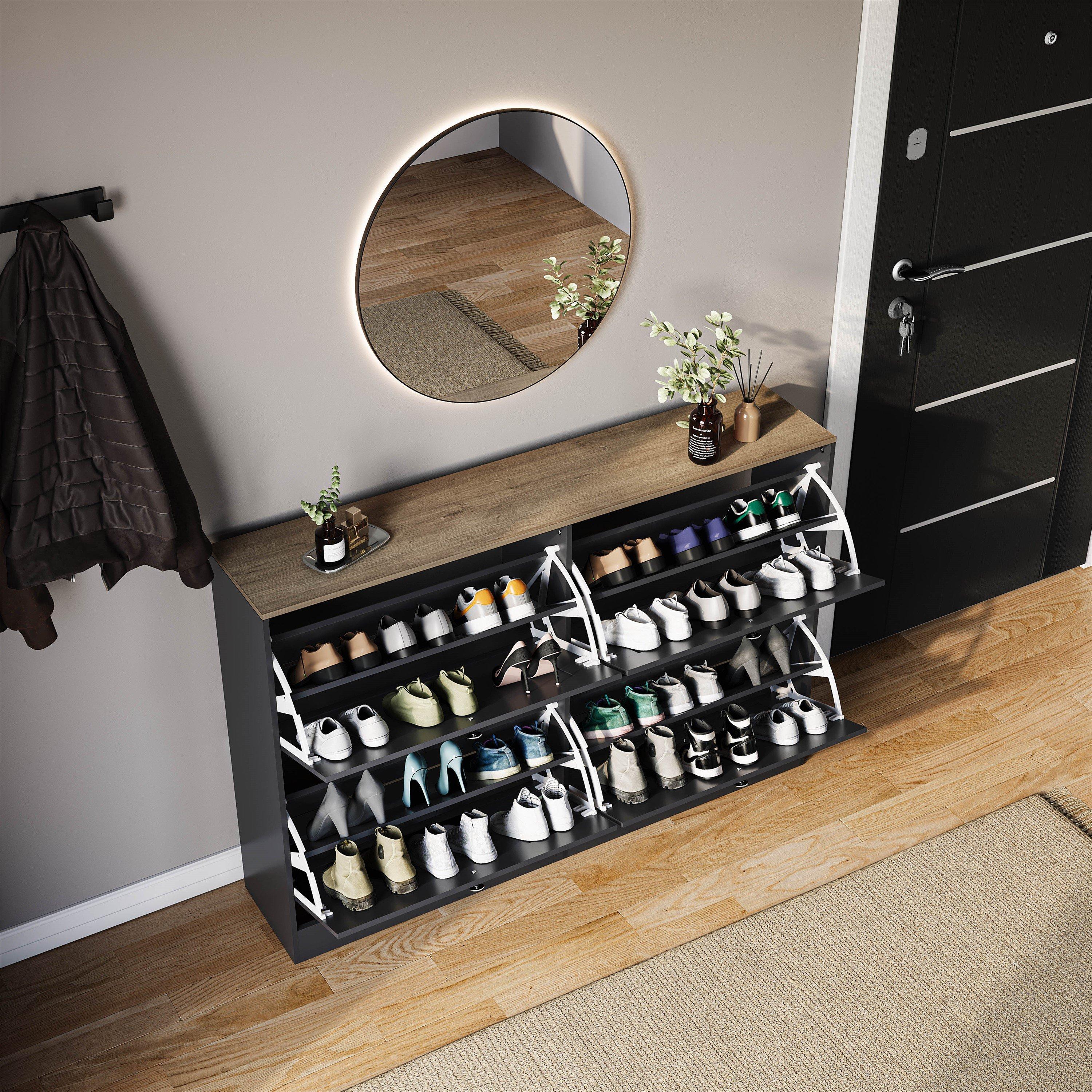 Black & Oak - Lassic - Vida Designs 4 Drawer Shoe Cabinet - 4