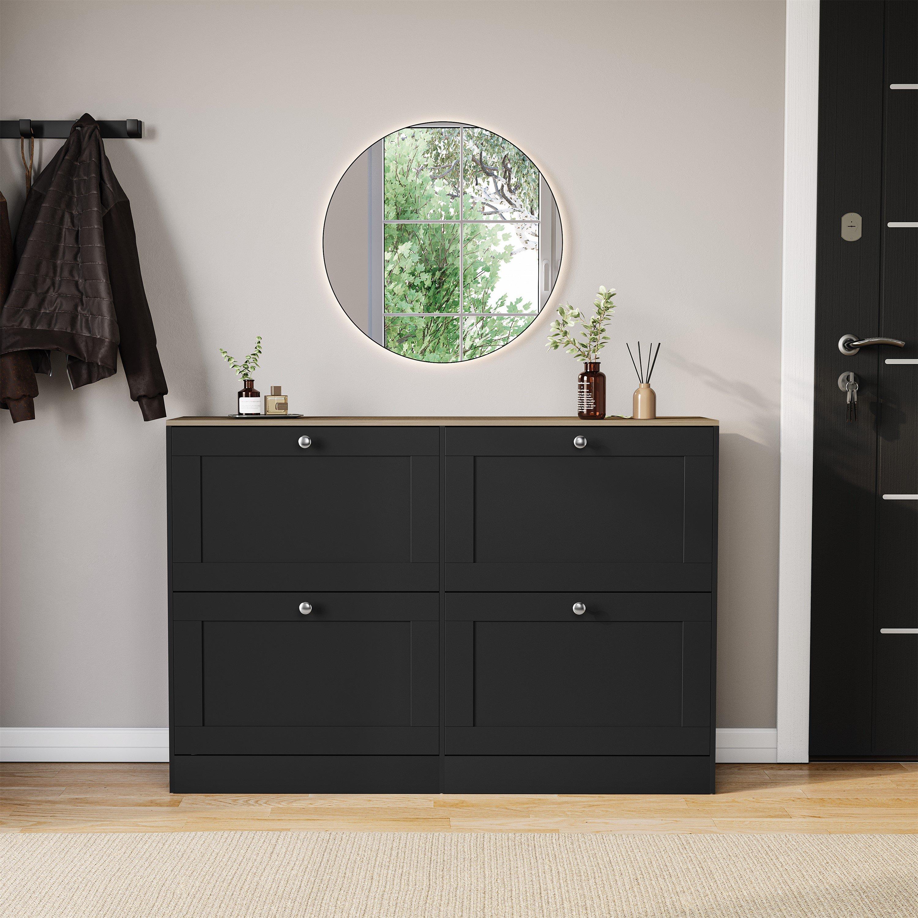 Black & Oak - Lassic - Vida Designs 4 Drawer Shoe Cabinet - 8