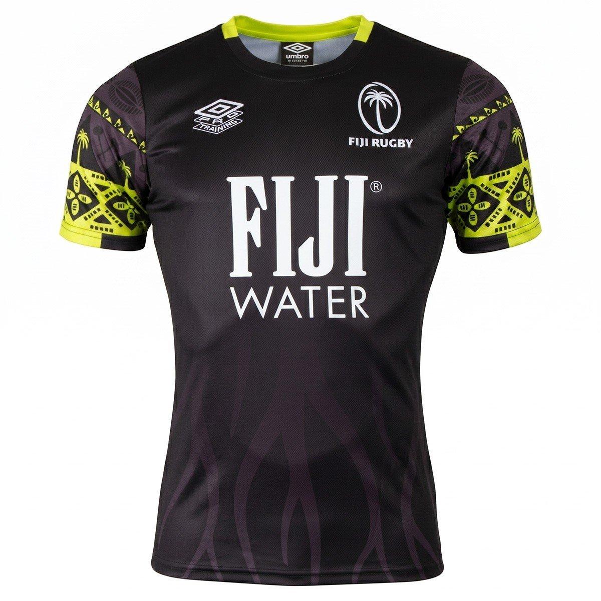 Umbro Men's Fiji Pre-Match Rugby Shirt 2026 - Black - Small