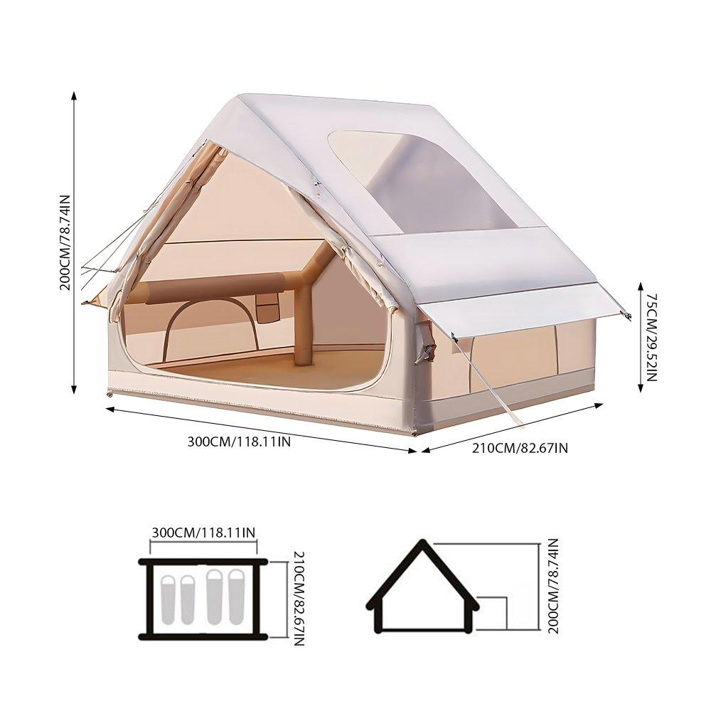 Beige - Breeins - Outdoor Inflatable Camping Tent with Hand Pump - 2