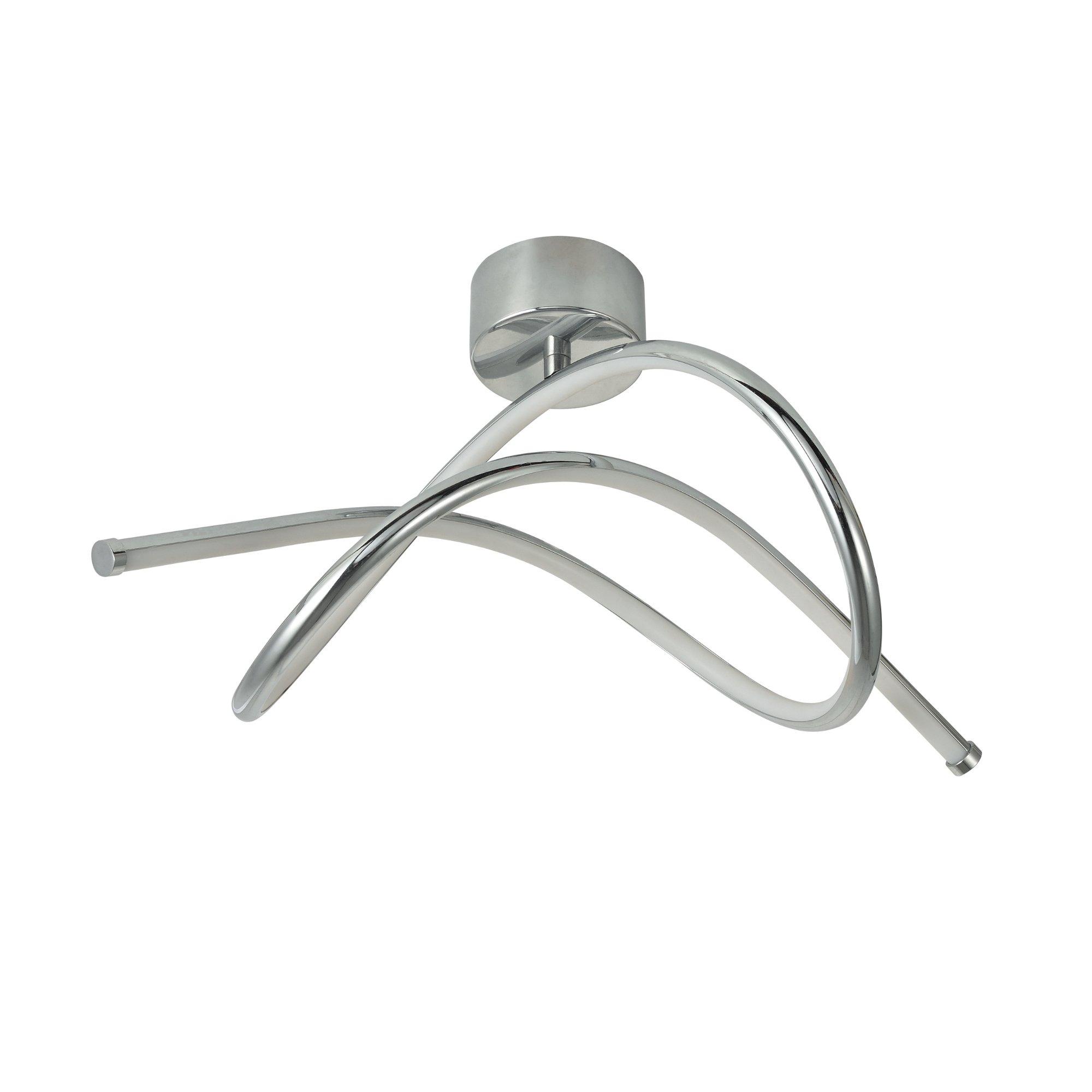 Chrome - Nestwell - Swirl Design Semi-Flush LED Ceiling Light - 1