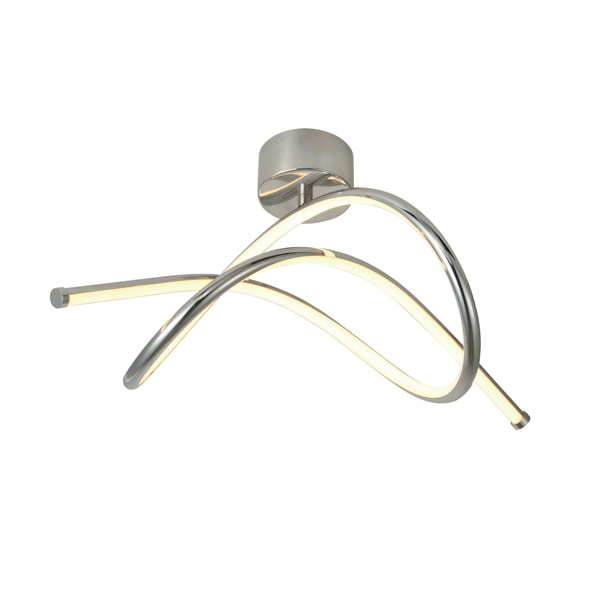 Chrome - Nestwell - Swirl Design Semi-Flush LED Ceiling Light - 2