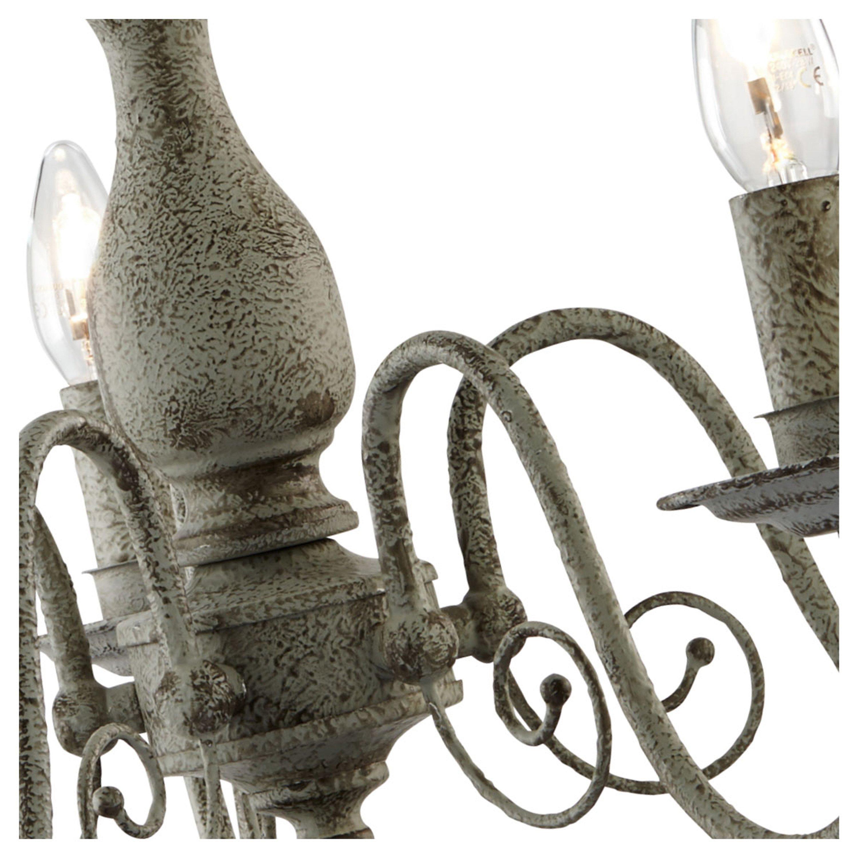 Grey - Lighting Collection - Versaille  5Lt Pendant - Textured Grey Metal - 4