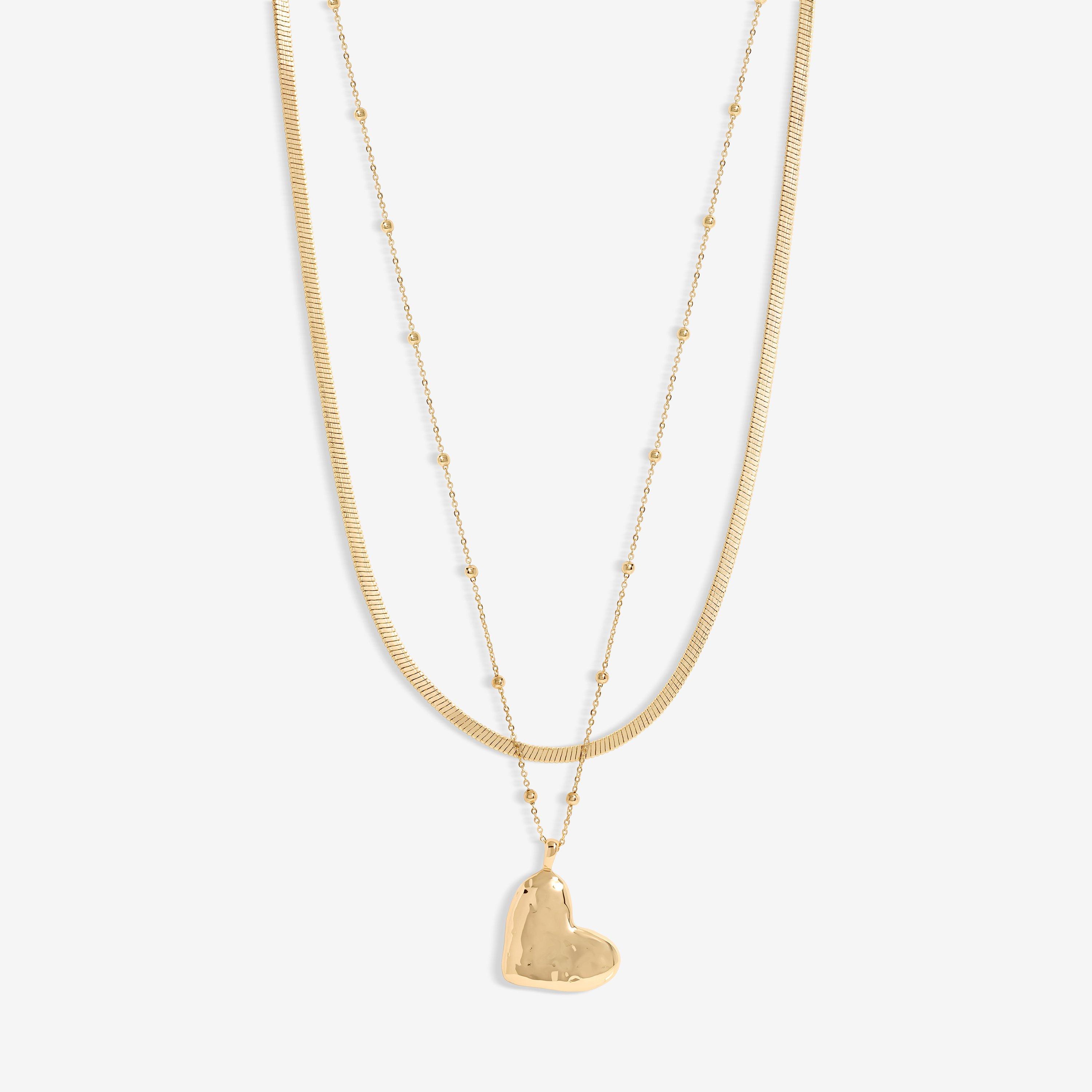 Jon Richard Gold Plated Double Row Molten Heart Necklace