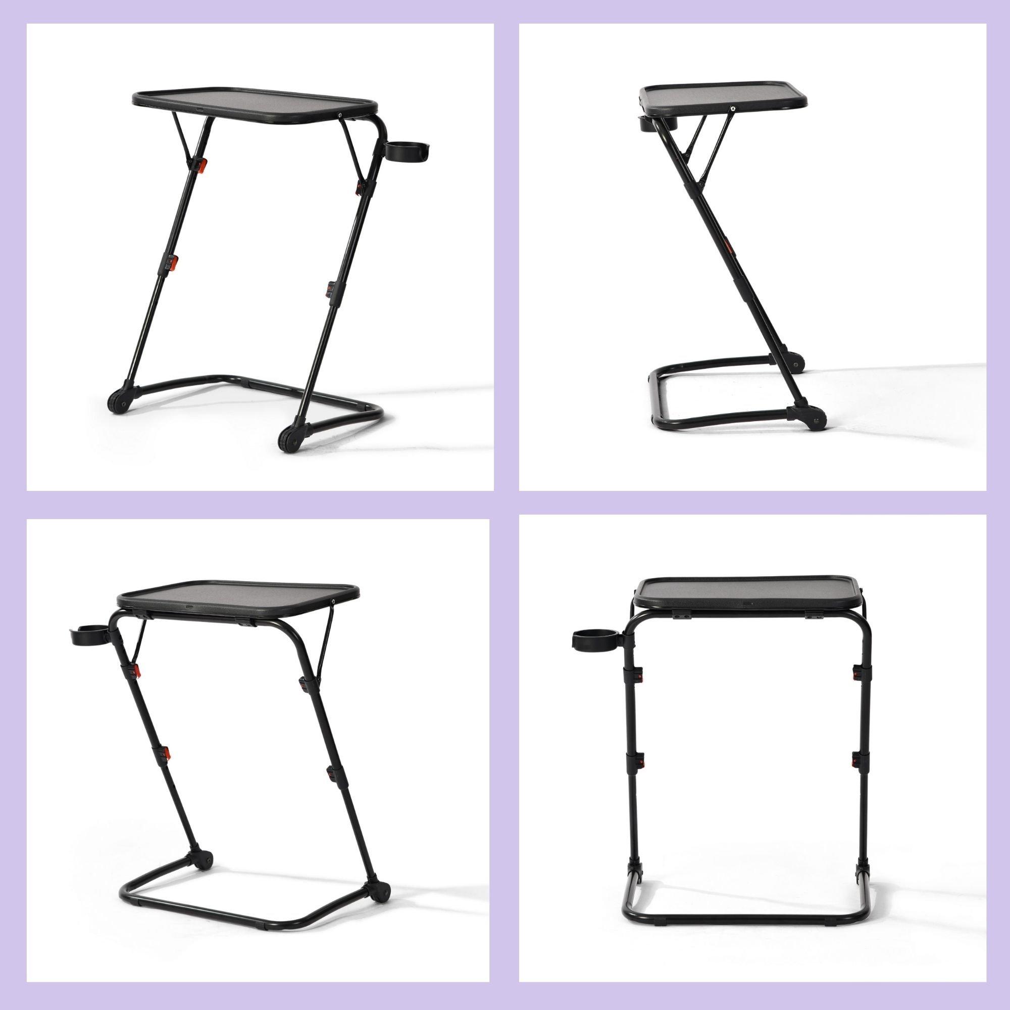 Black - Urban Meuble - Folding Bedside Table with Adjustable Height - 5